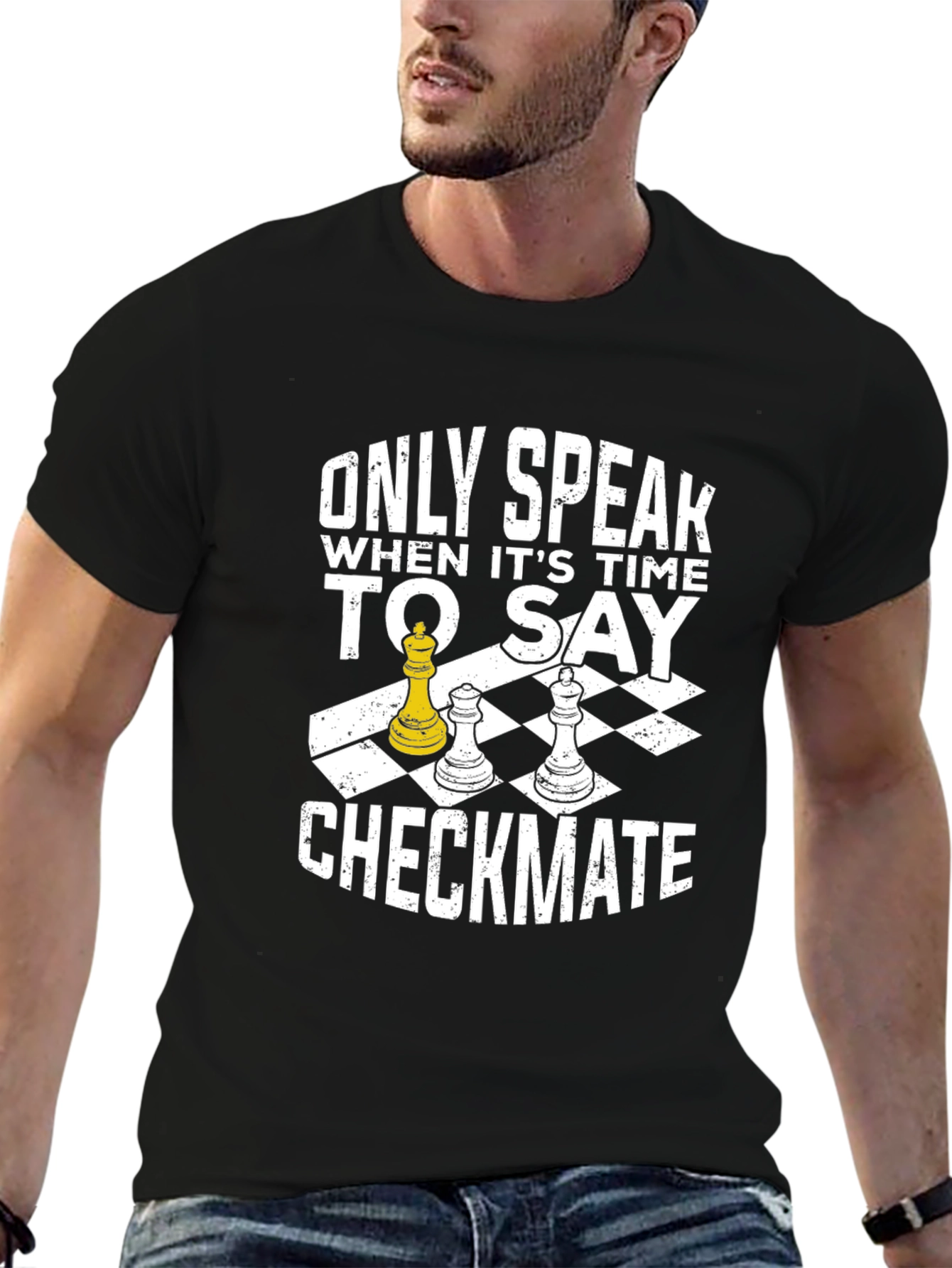Black Chess Checkmate Graphic Tee - Strategy & Wit view 6