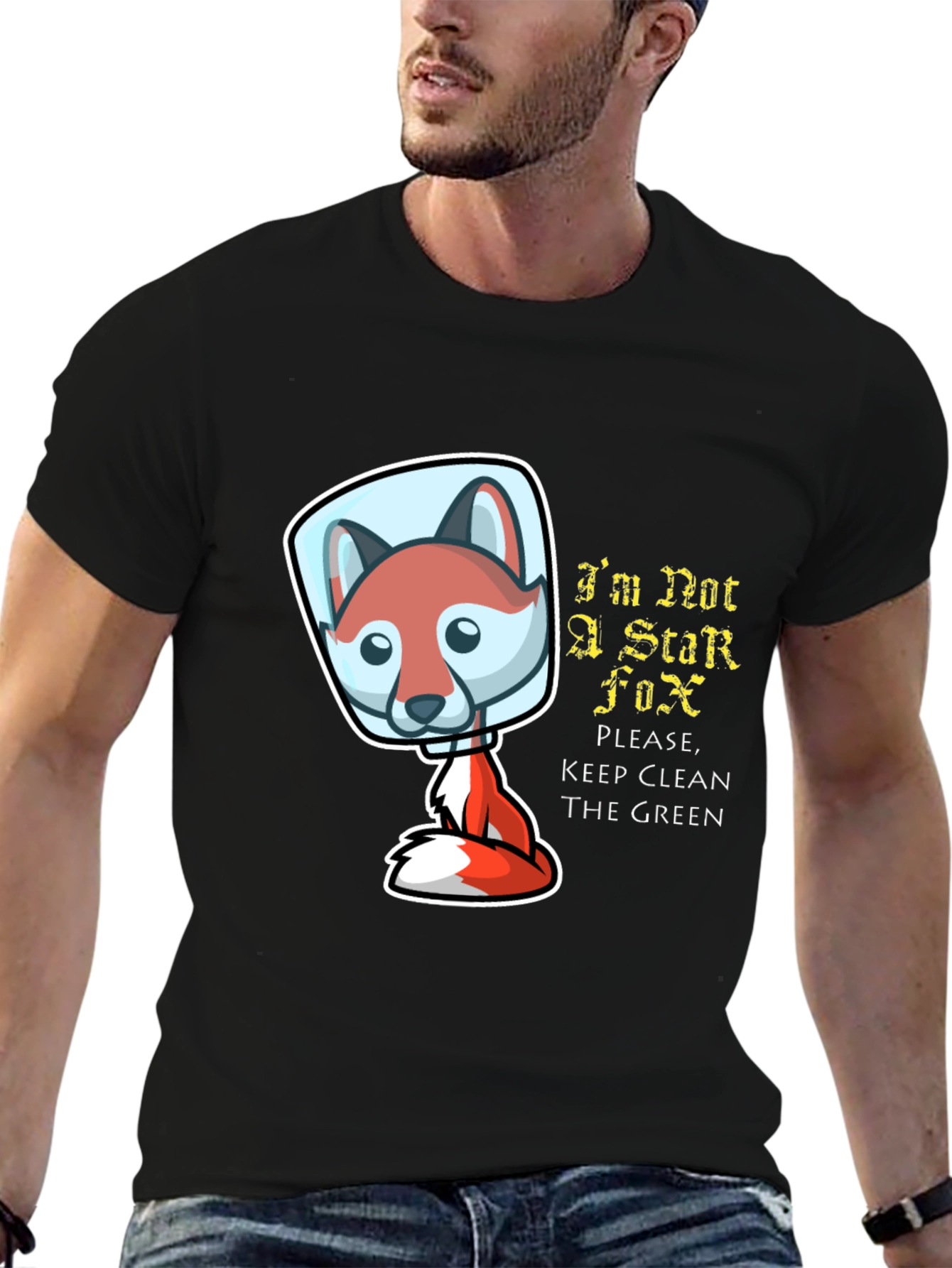 Black I'm Not A Star Fox T-Shirt view 6