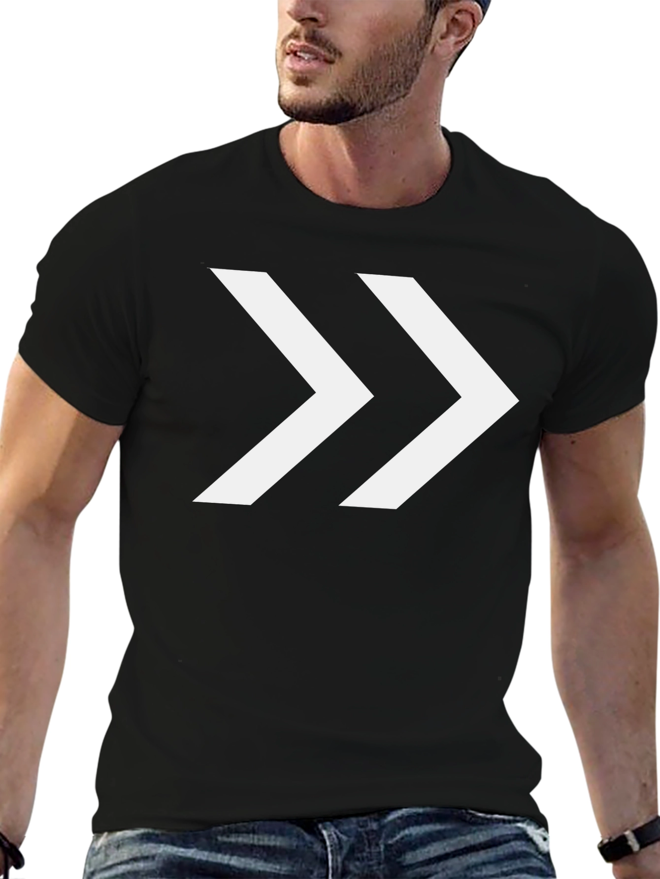 Black Forward Arrow Graphic T-Shirt - Black view 6