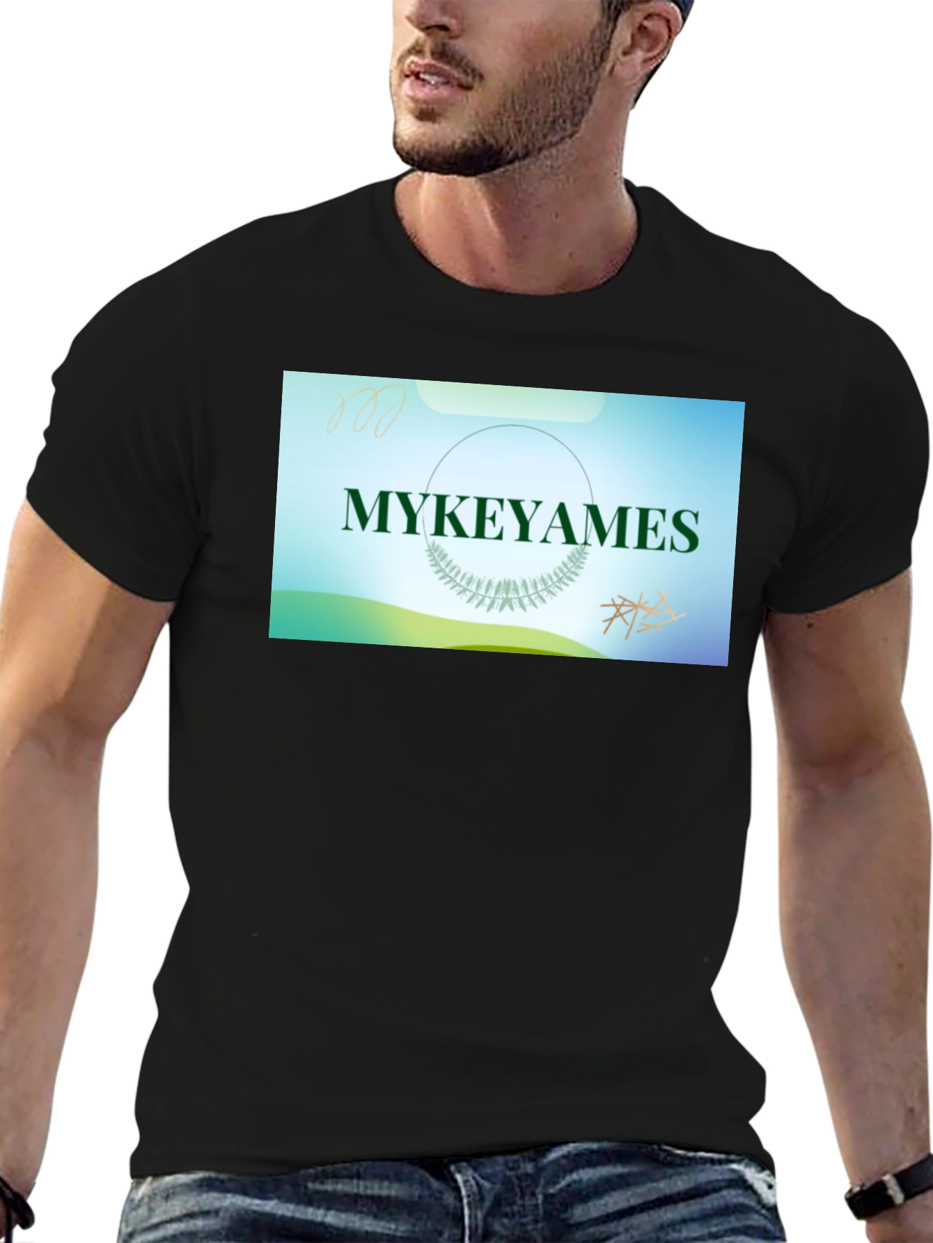 Black Mykeyames Graphic Tee - Trendy Casual Wear view 6