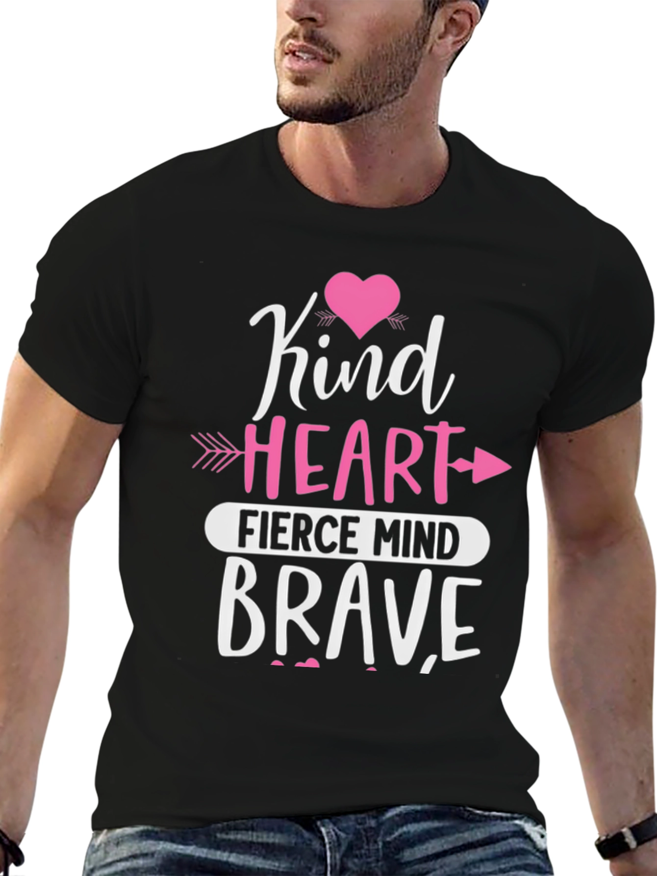 Black Kind Heart Brave Mind Graphic Tee view 6