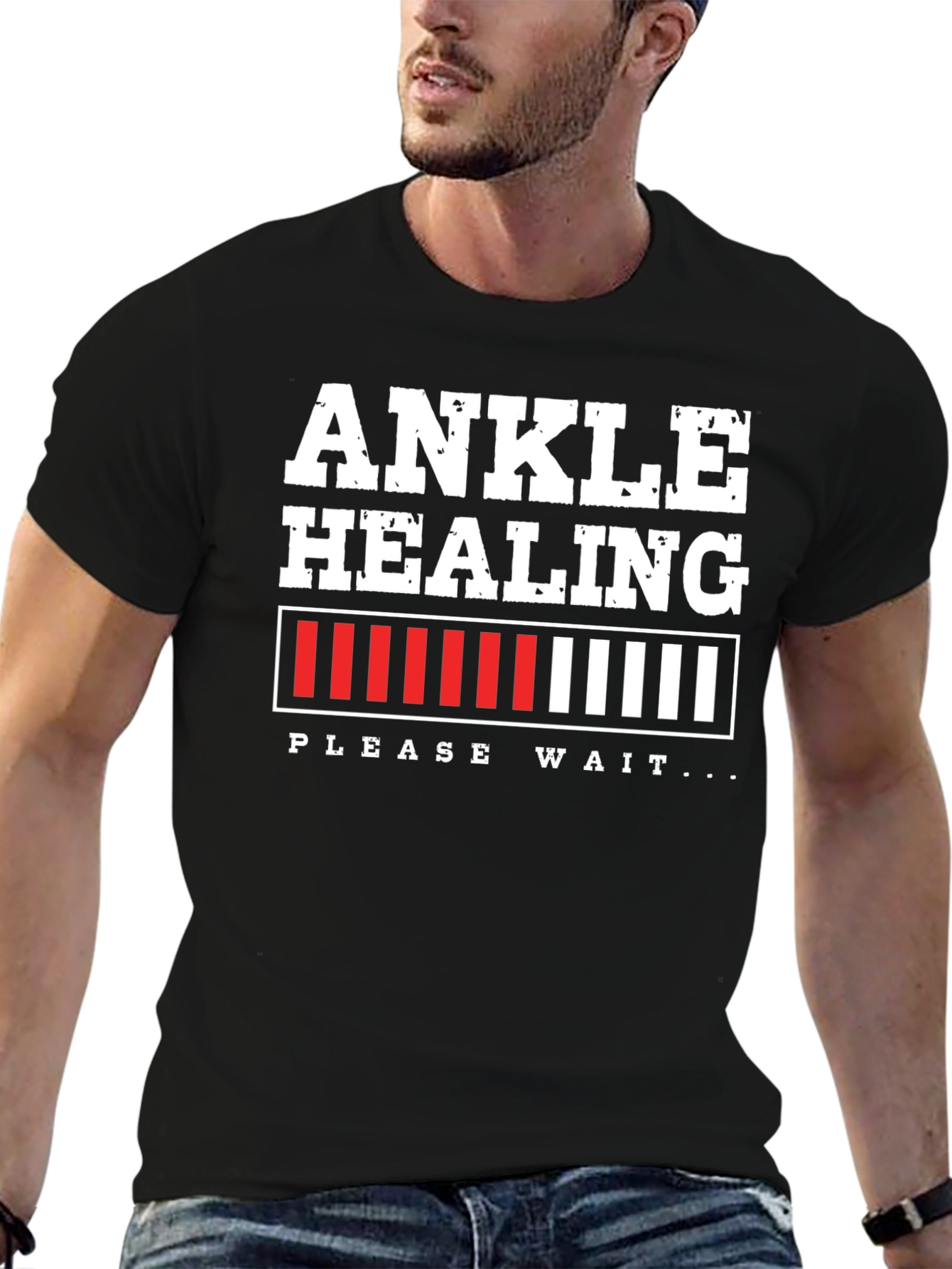 Black Ankle Healing Loading T-Shirt view 6
