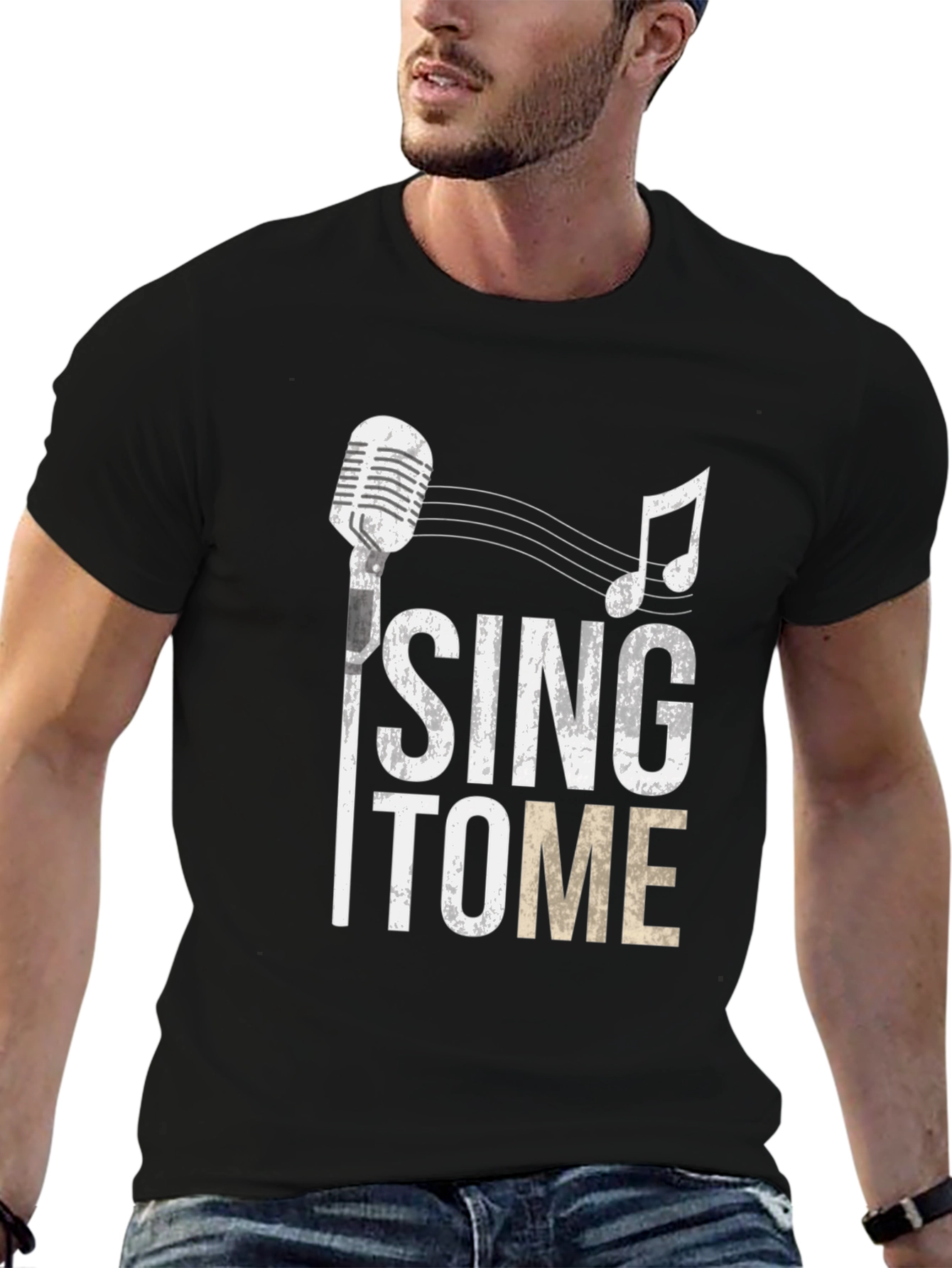 Black Sing To Me Graphic Tee - Soft Cotton Blend view 6