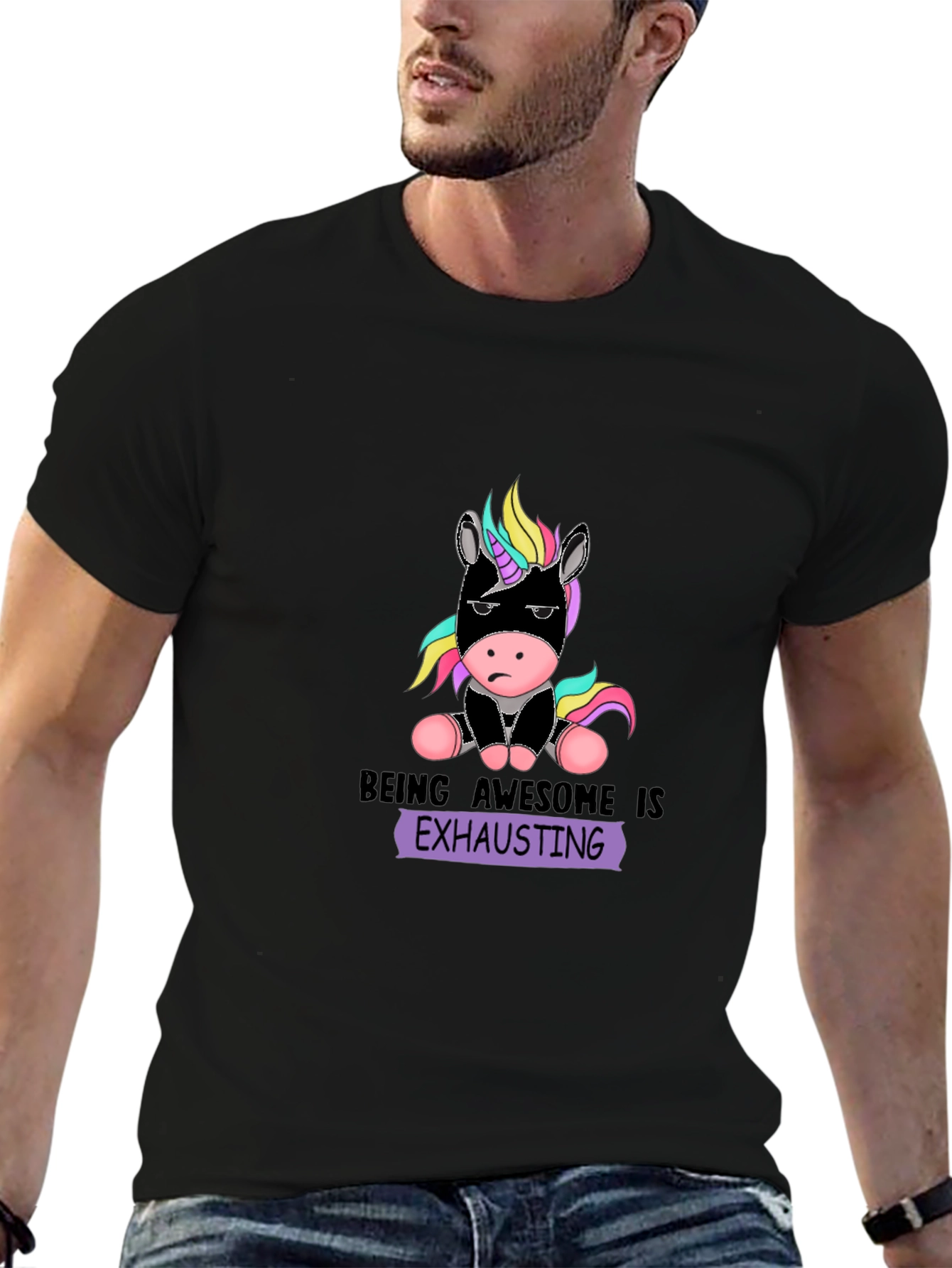 Black Being Awesome Is Exhausting T-Shirt view 6