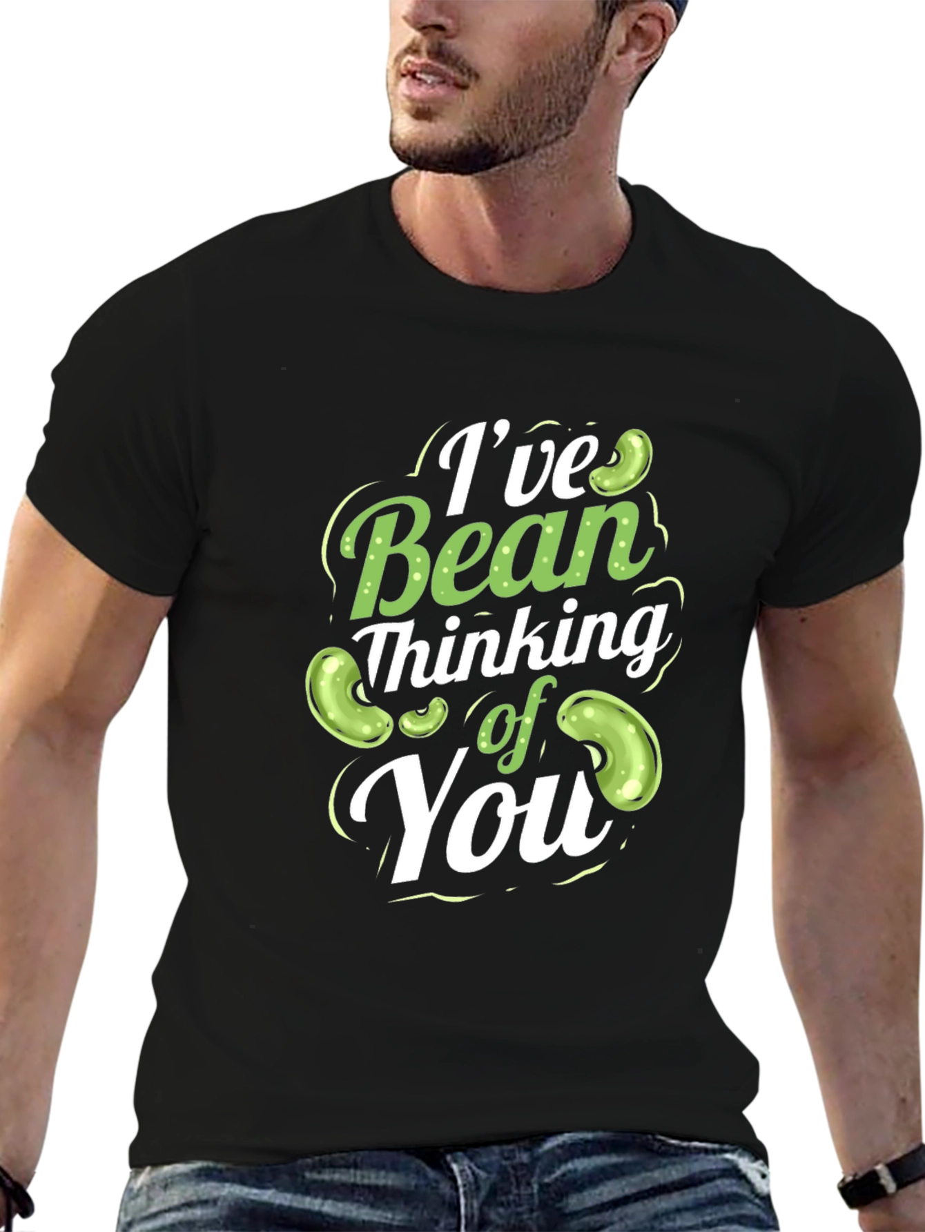 Black I've Bean Thinking of You T-Shirt Funny Pun Tee view 6