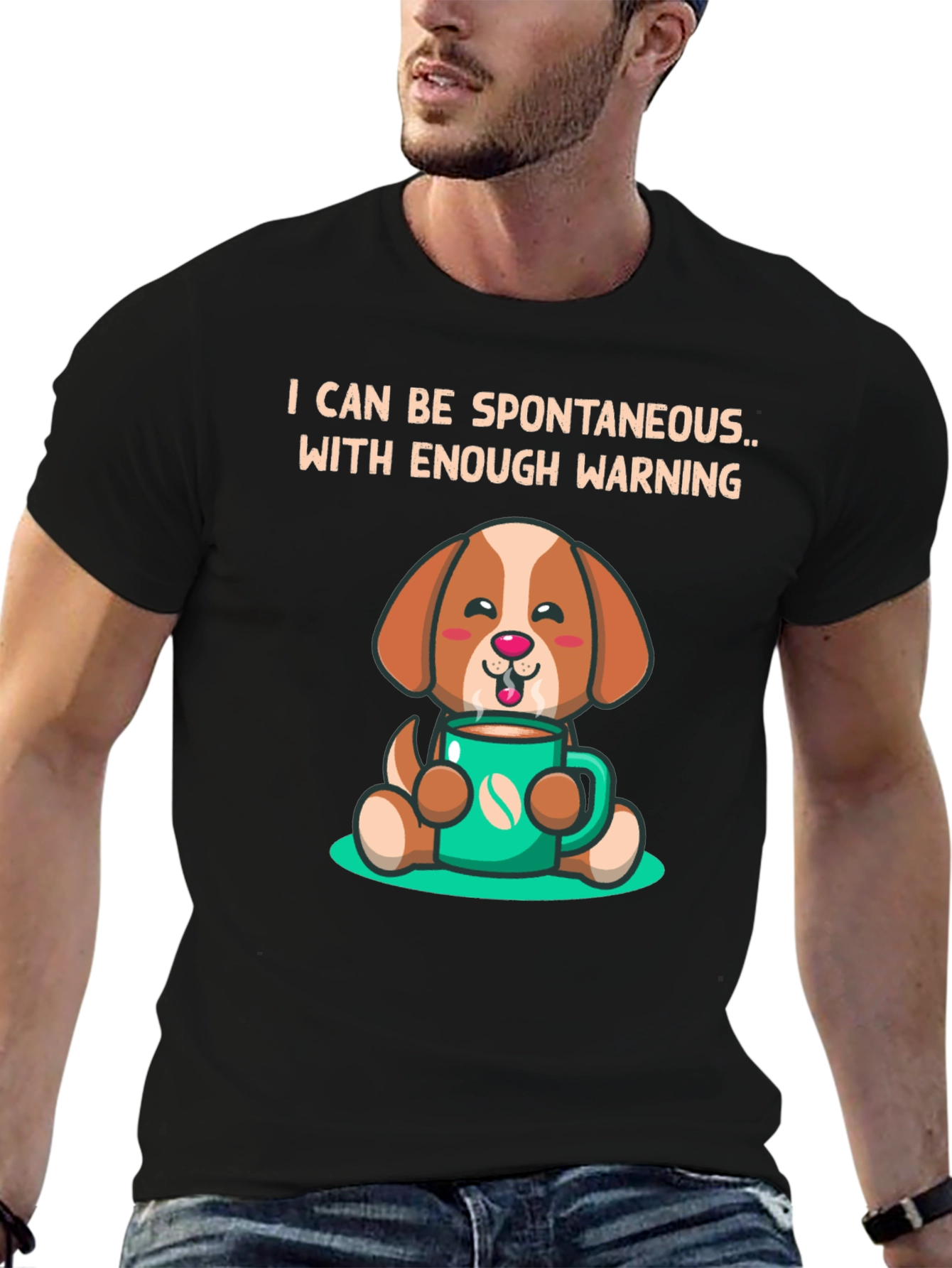 Black Spontaneous Dog Lover T-Shirt view 6