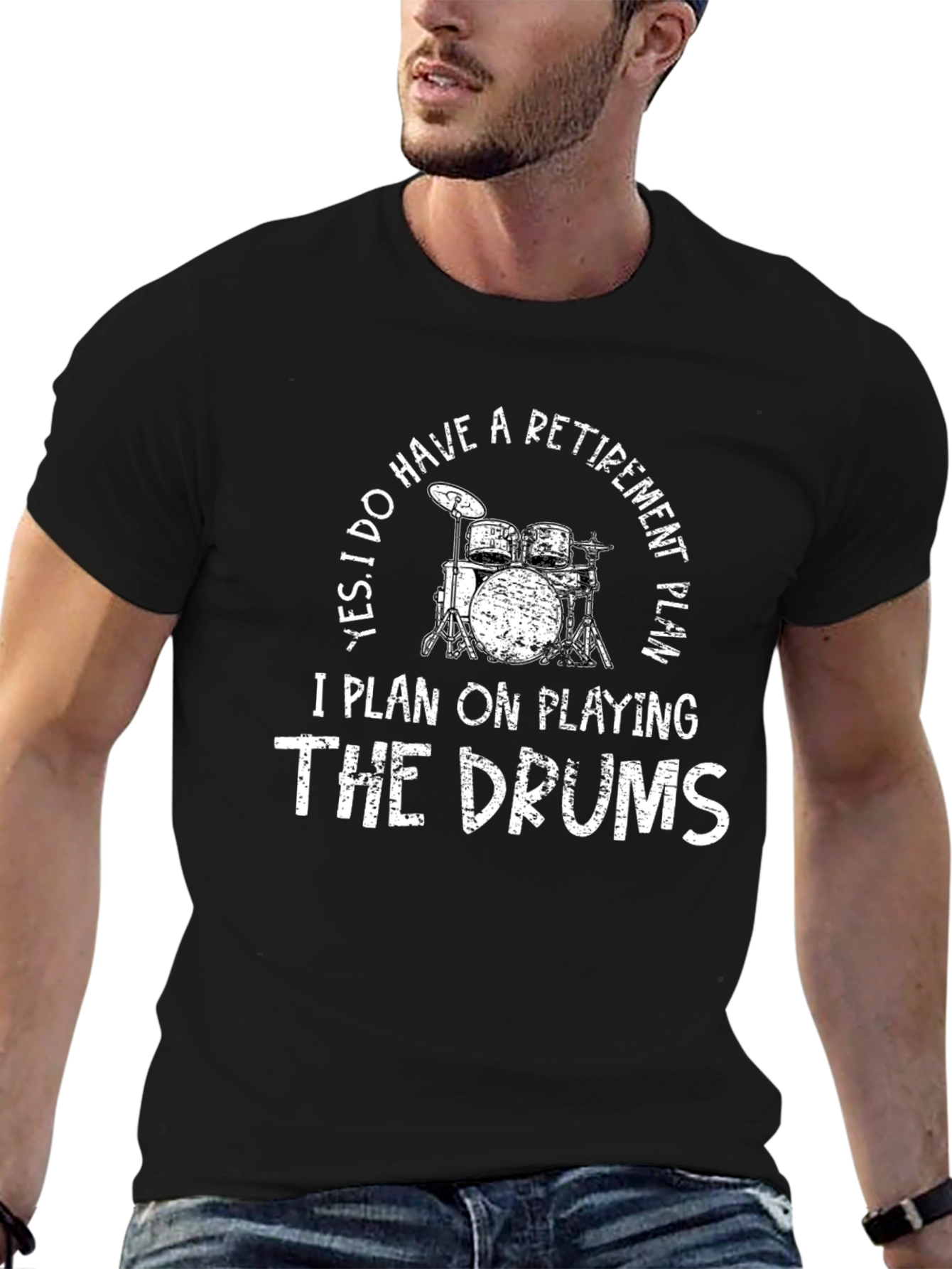 Black Drummer Retirement Plan Graphic Tee view 6