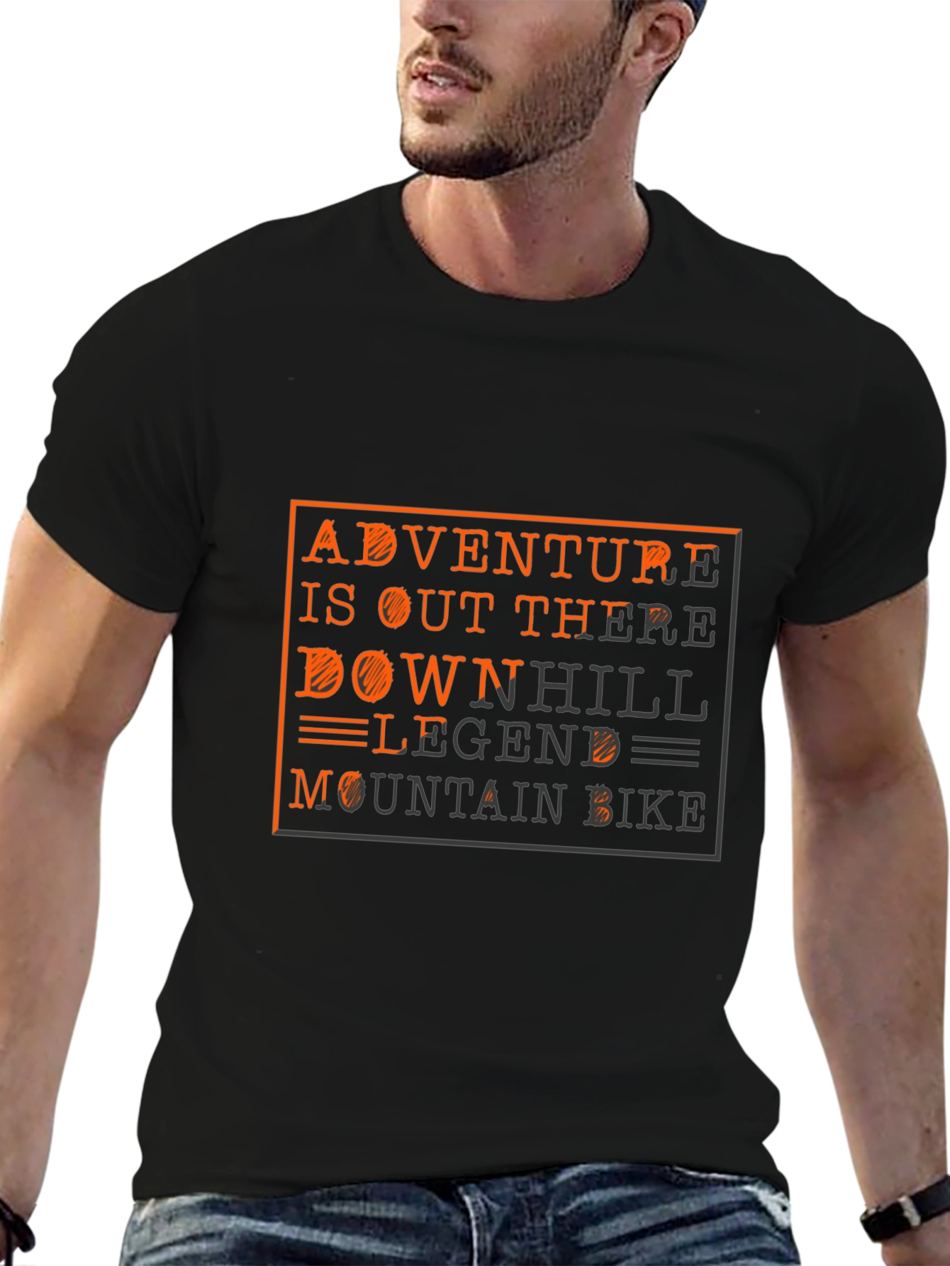Black Adventure Mountain Bike Graphic Tee view 6
