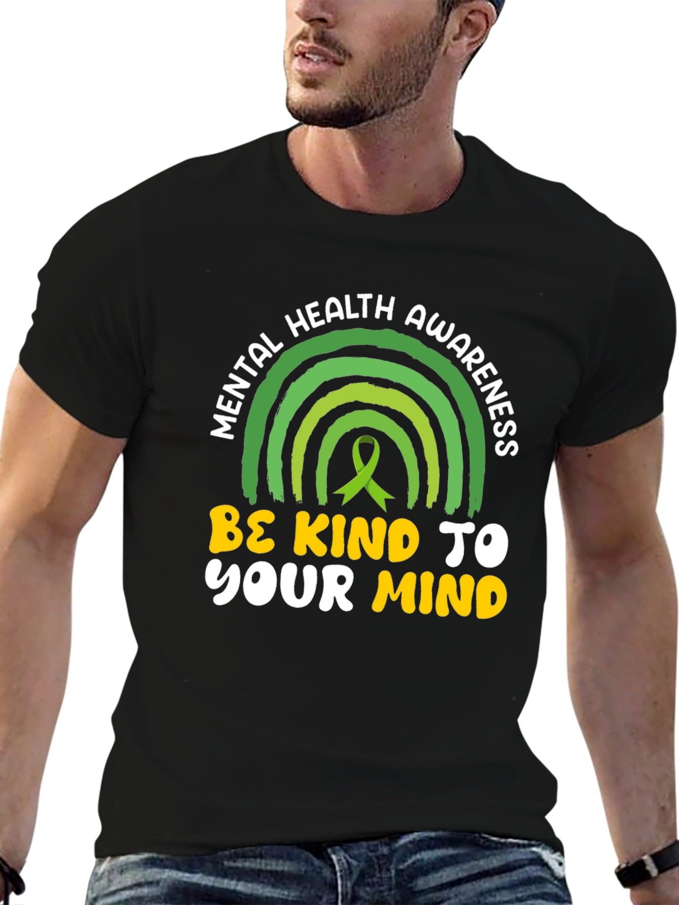 Black Mental Health Awareness T-Shirt - Be Kind To Your Mind view 6