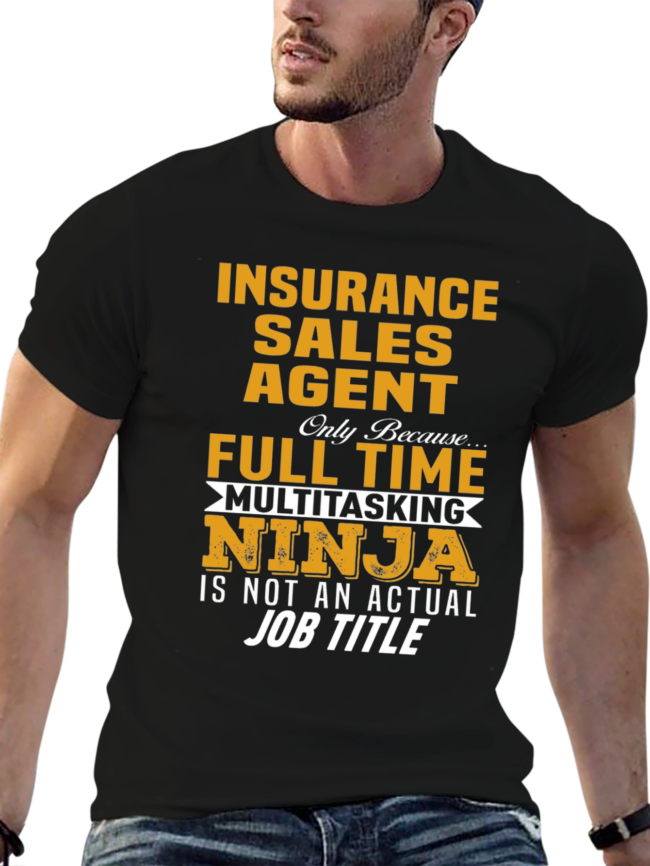 Black Insurance Sales Agent Novelty Graphic T-Shirt view 6