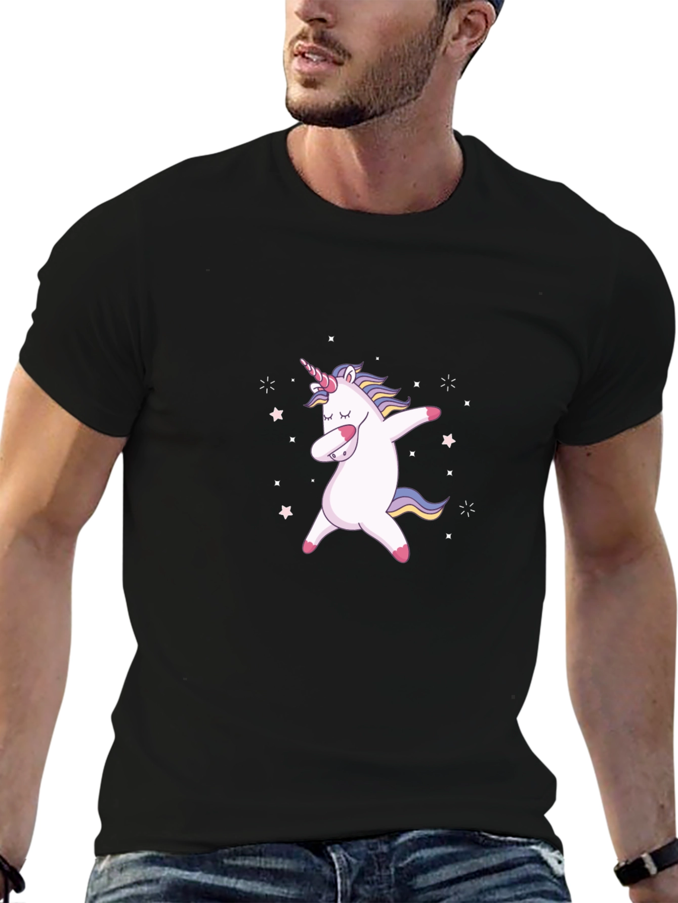 Black Unicorn Dab T-Shirt - Fun & Unique Tee view 6