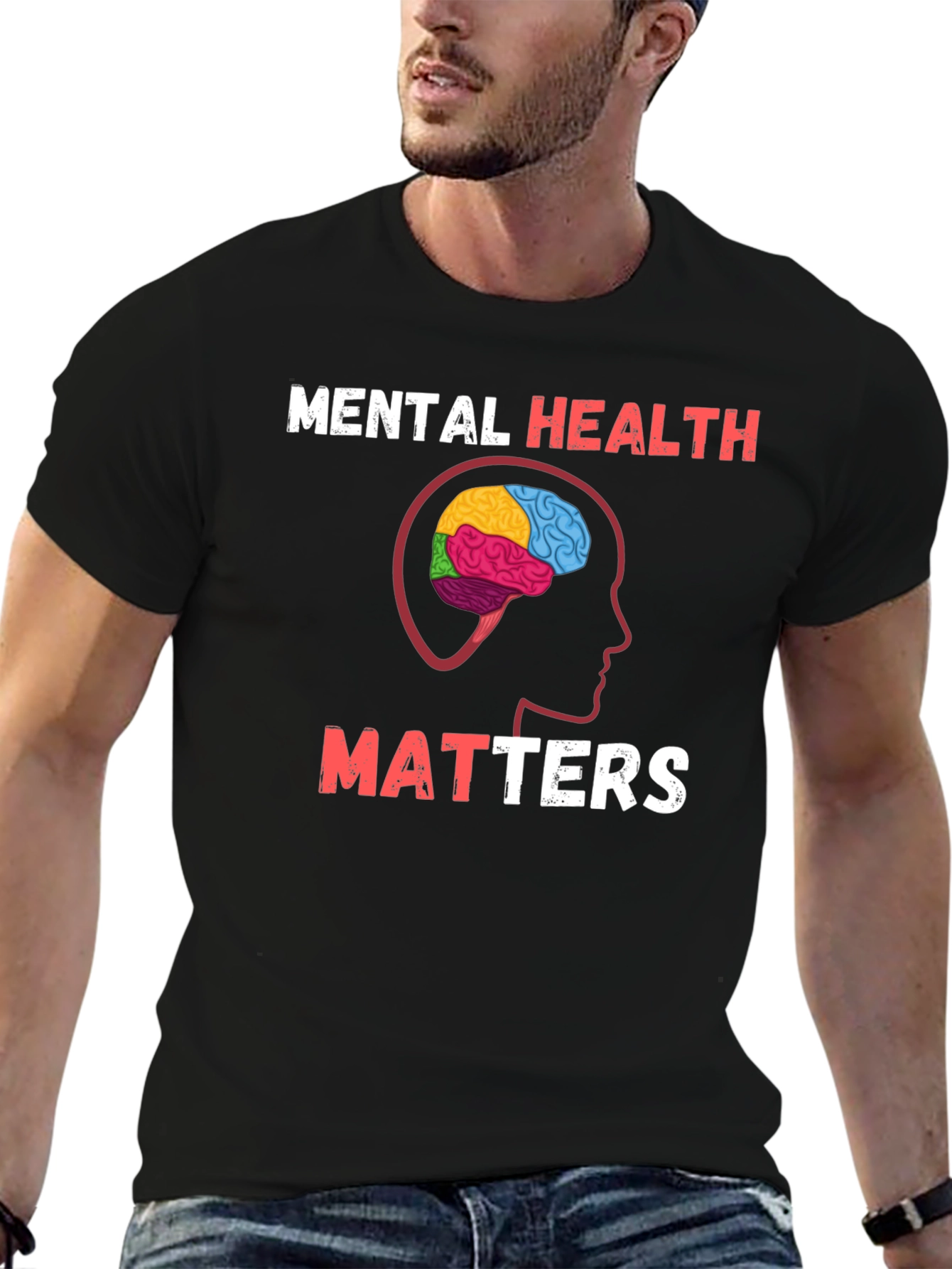 Black Mental Health Matters Graphic Tee - Unisex view 6
