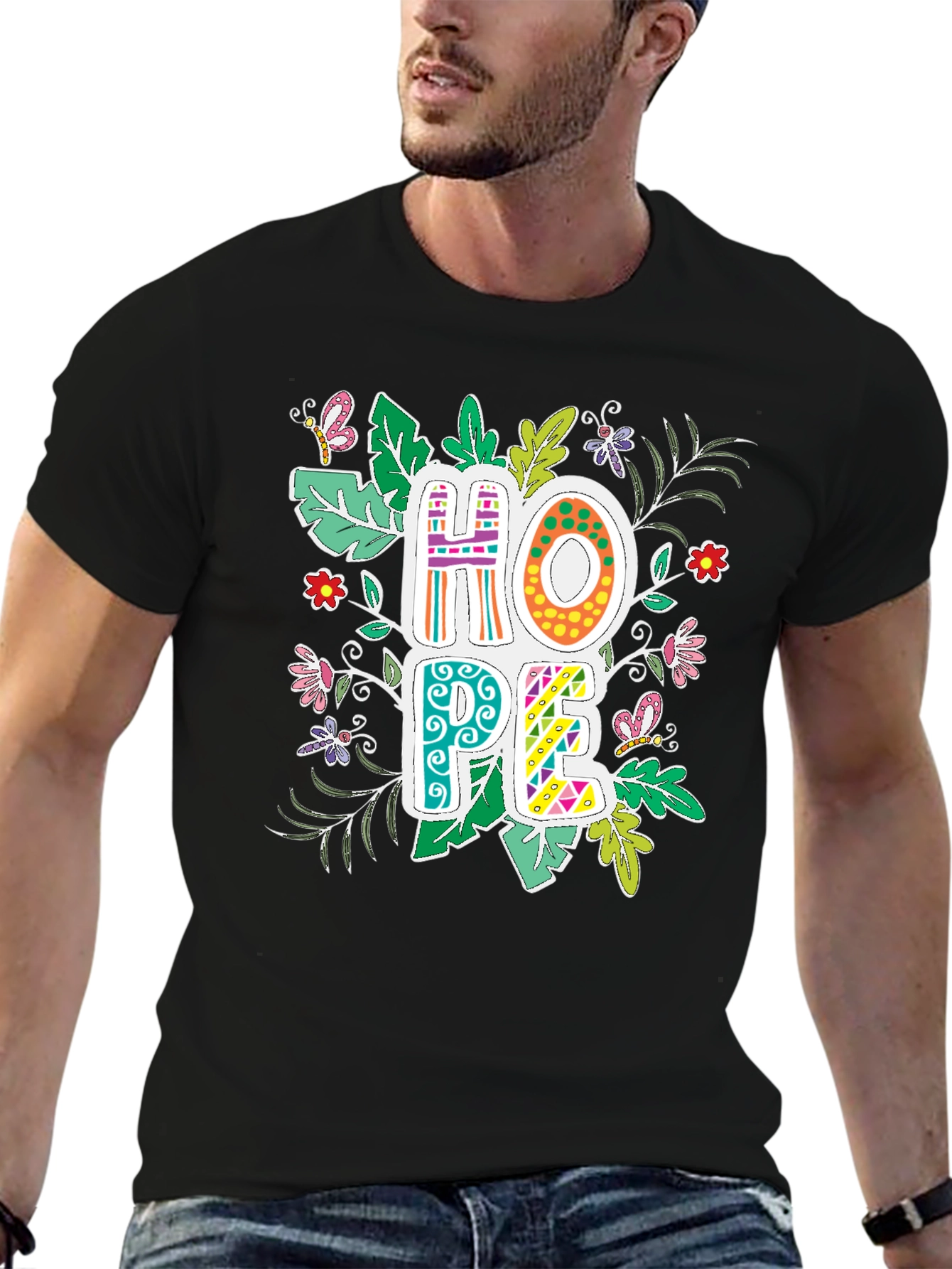 Black HOPE Graphic Print Tee view 6