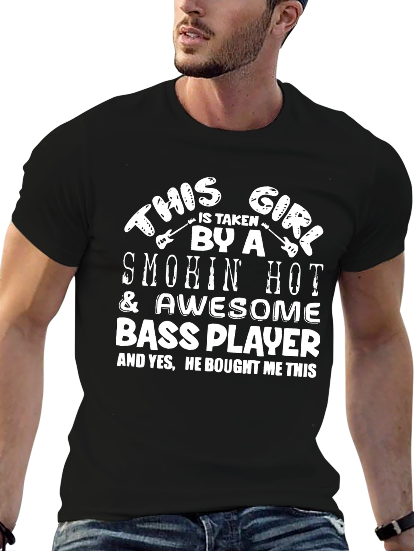 Black Bass Player's Girl T-Shirt view 6