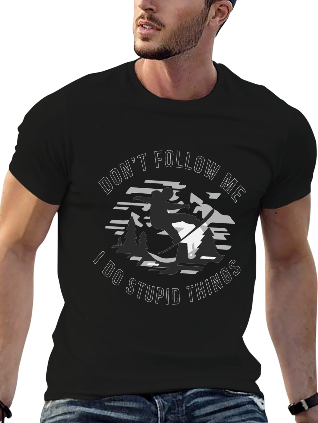 Black Don't Follow Me T-Shirt - Stupid Things Tee view 6