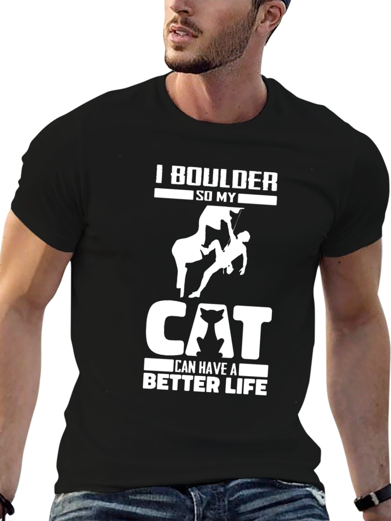 Black I Boulder So My Cat Can Have a Better Life T-Shirt view 6