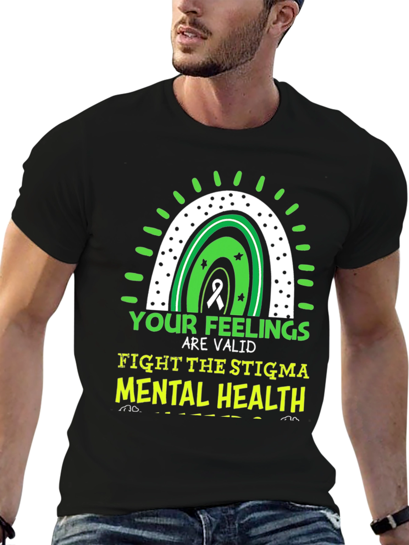 Black Mental Health Awareness Graphic Tee view 6