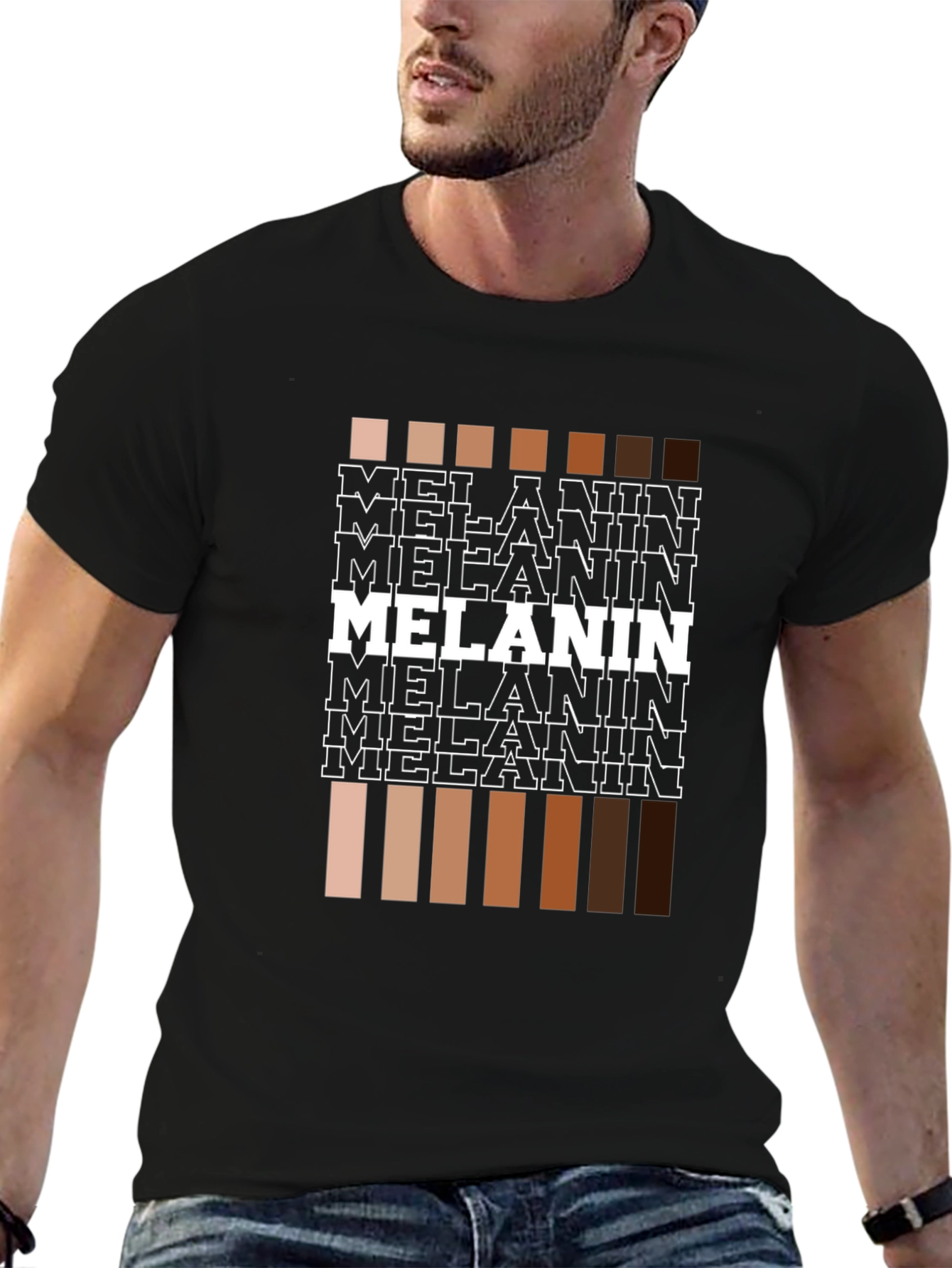 Black Melanin Shades Graphic Tee - Unisex Black T-Shirt view 6