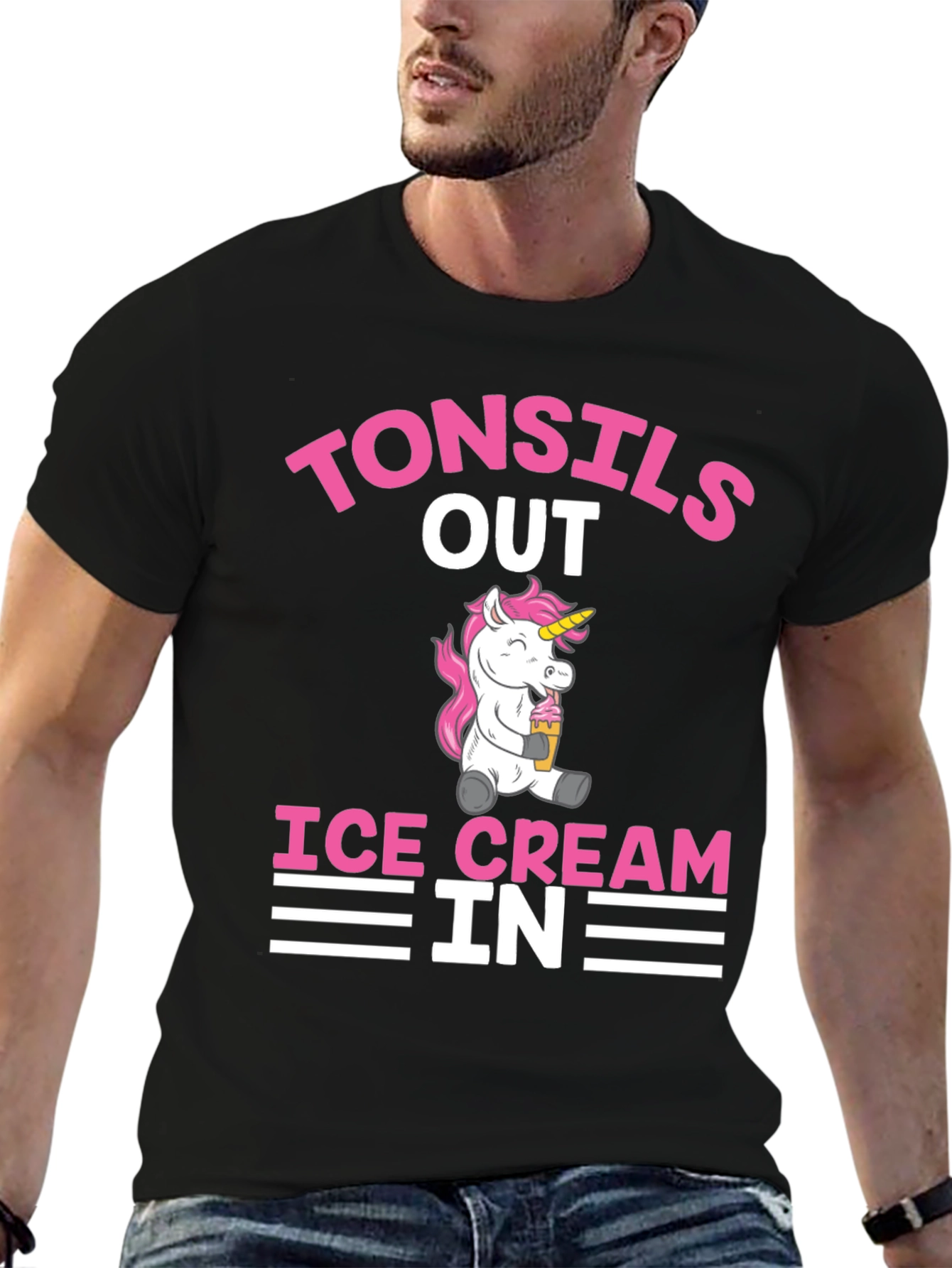 Black Tonsils Out Ice Cream In Funny Graphic Tee view 6