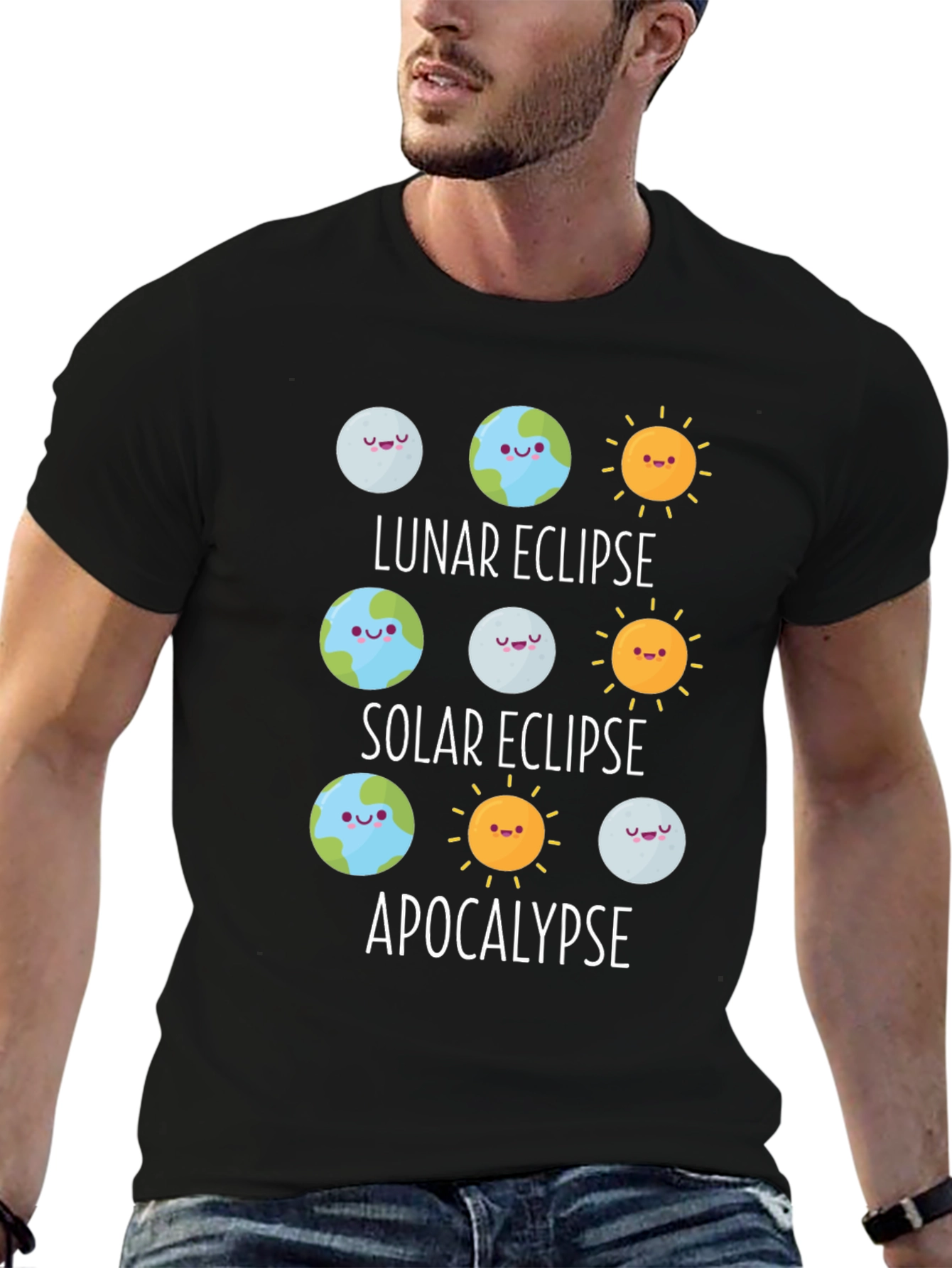 Black Eclipse & Apocalypse Graphic T-Shirt - Funny Astronomy Tee view 6