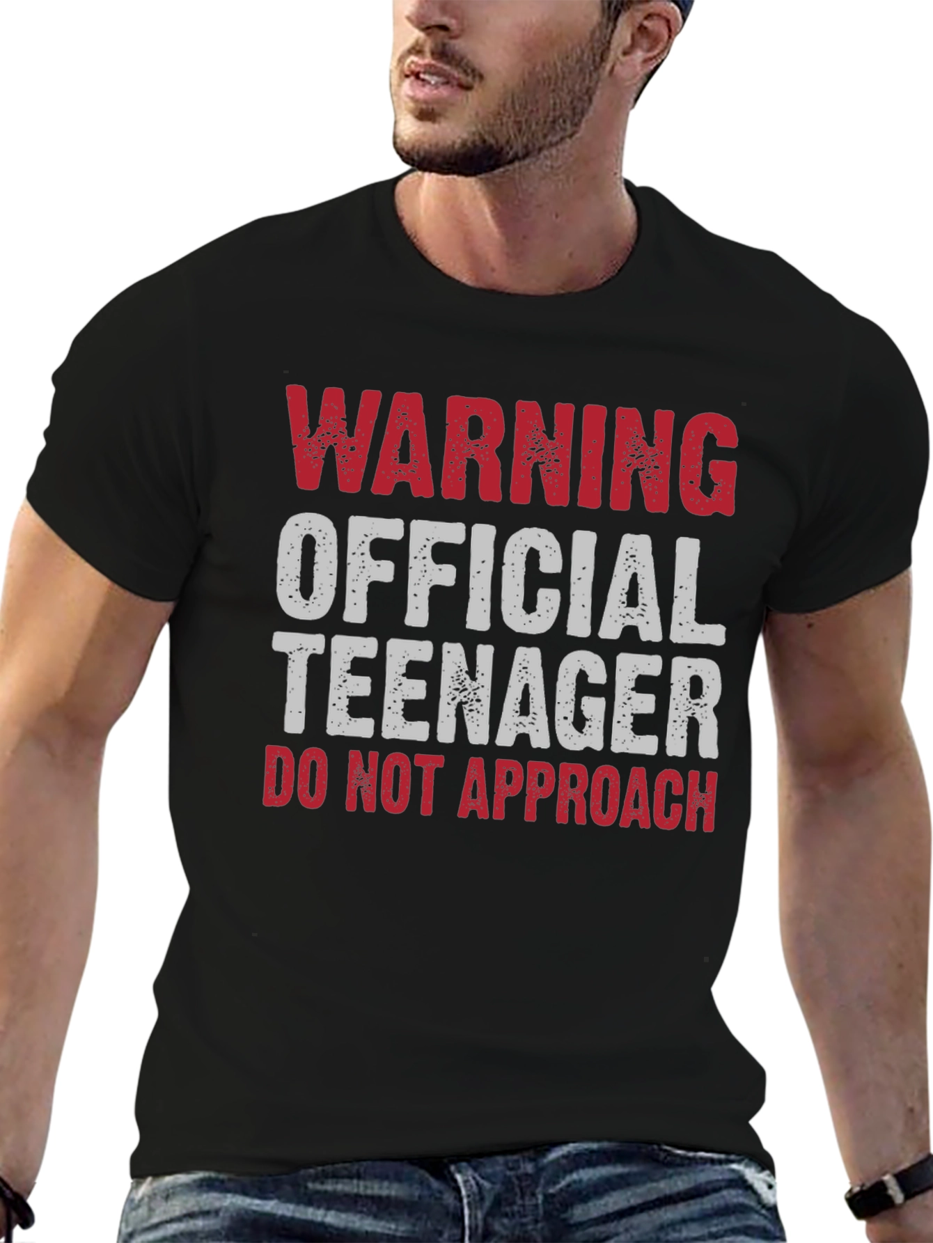Black Warning Official Teenager - Novelty Graphic Tee view 6