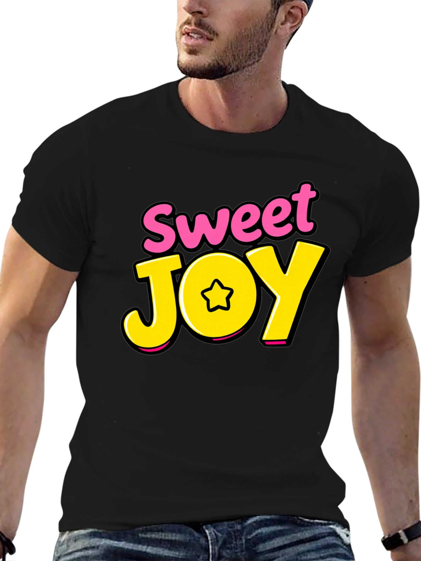 Black Sweet Joy Black Graphic Tee view 6