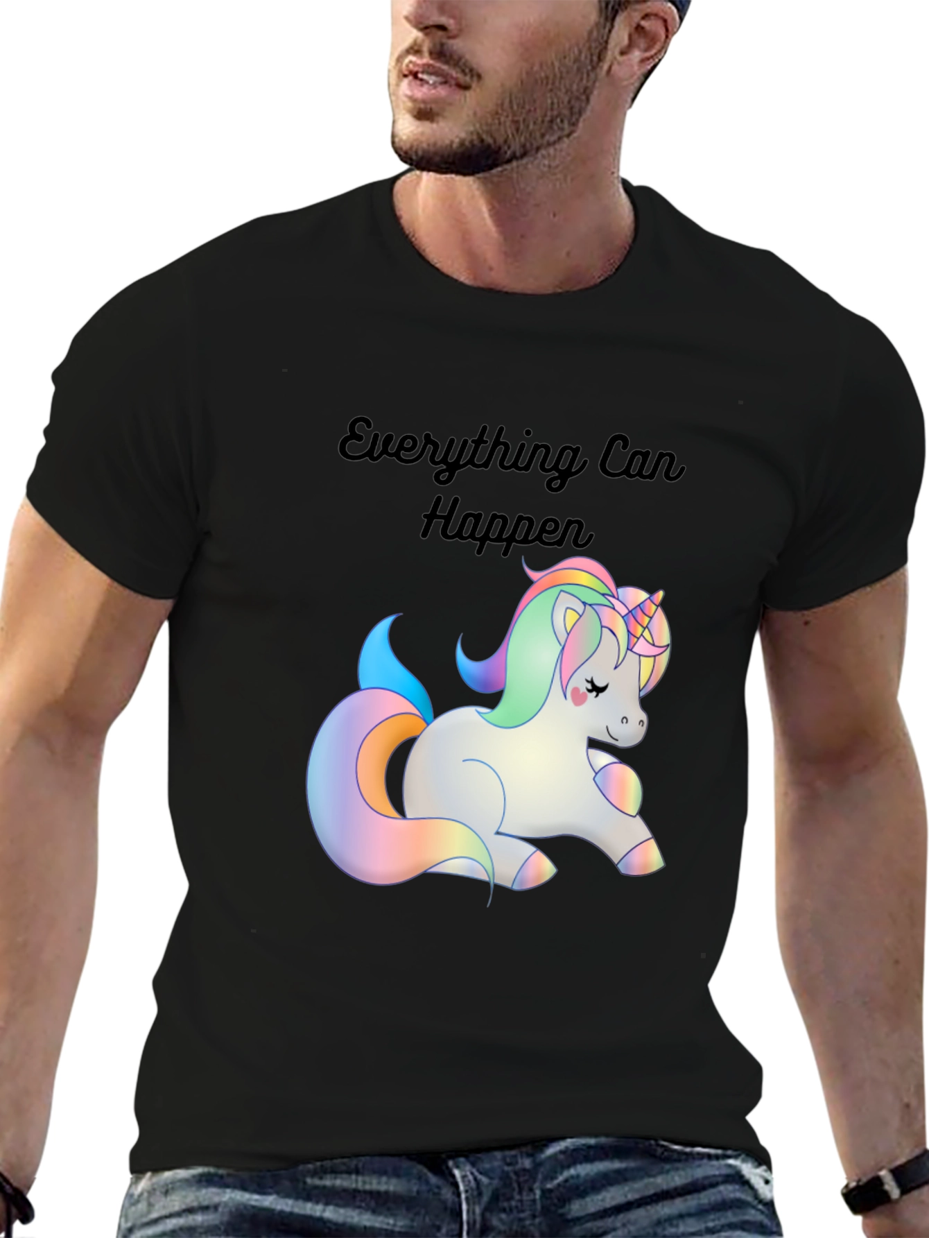 Black Unicorn Magic T-Shirt - Everything Can Happen view 6