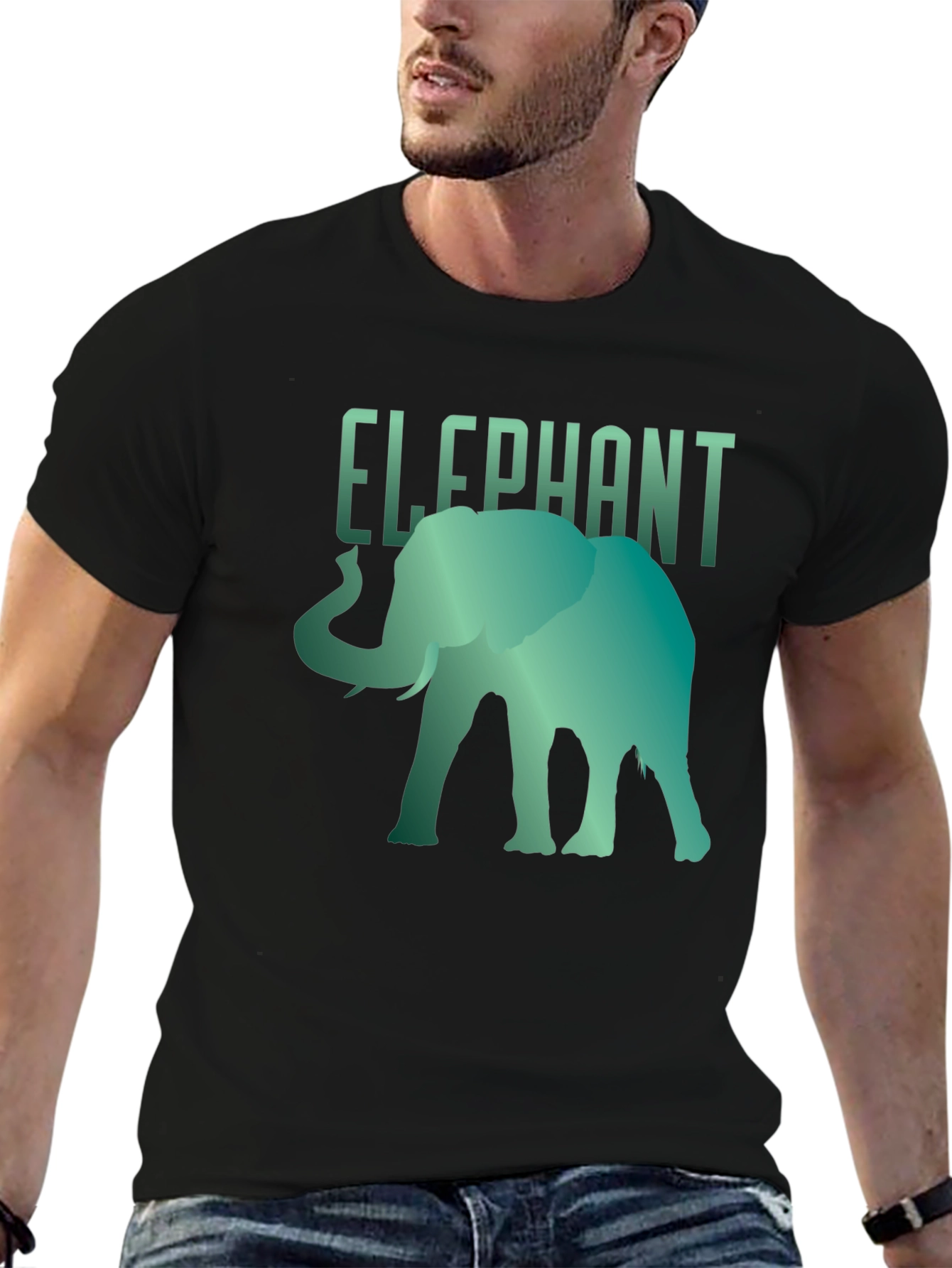 Black Elephant Graphic Tee - Cool Animal Design T-Shirt view 6