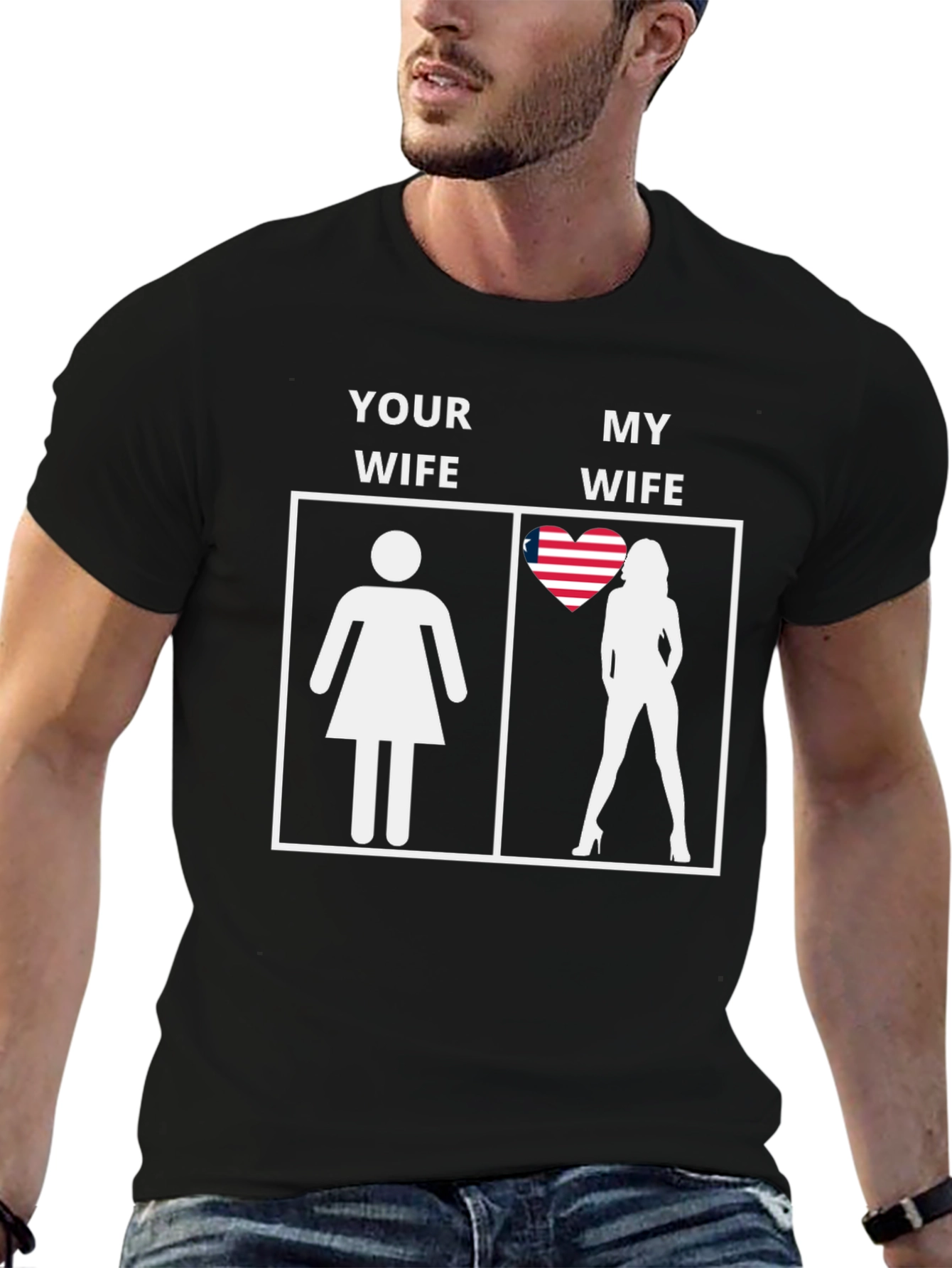 Black My Wife T-Shirt: Funny Novelty Tee for Men view 6