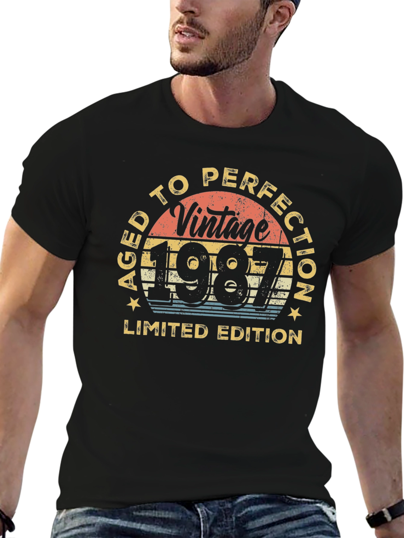 Black Vintage 1987 Aged to Perfection Limited Edition Black T-Shirt view 6