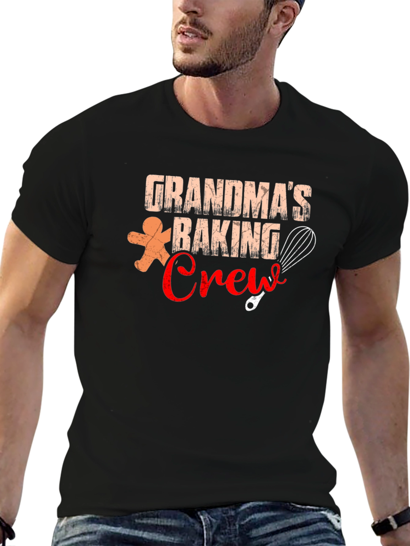 Black Grandma's Baking Crew T-Shirt - Holiday Baking Shirt view 6