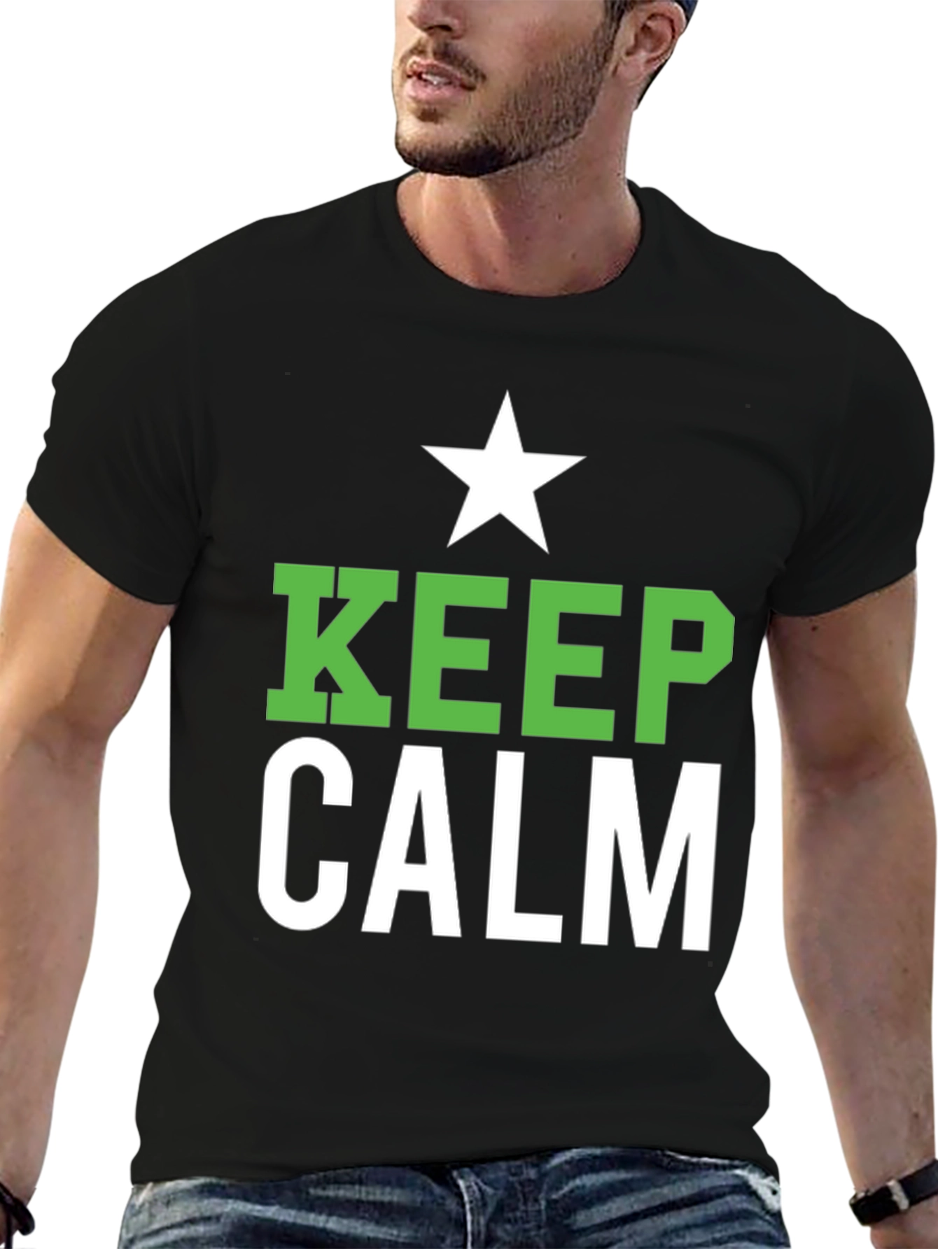 Black Keep Calm Graphic Tee - Casual Comfort view 6