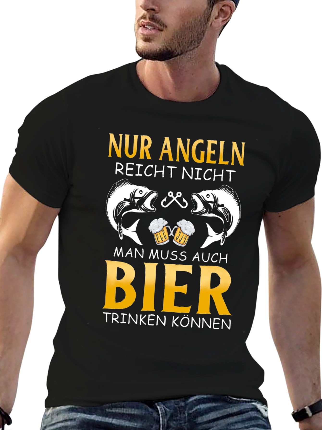Fishing and Beer T-Shirt - German Angeln Design - 6