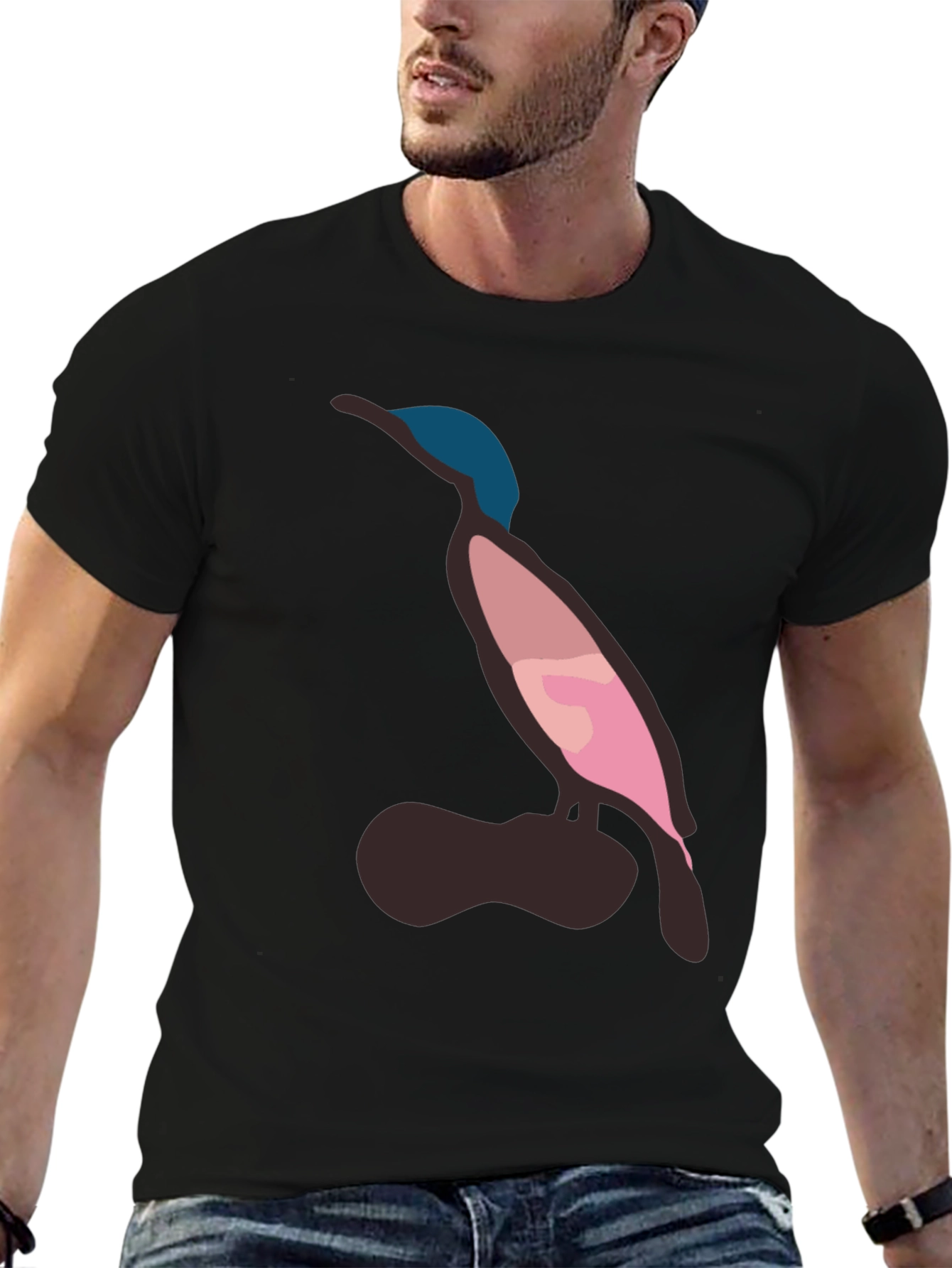 Black Modern Bird Graphic Tee - Casual Style view 6