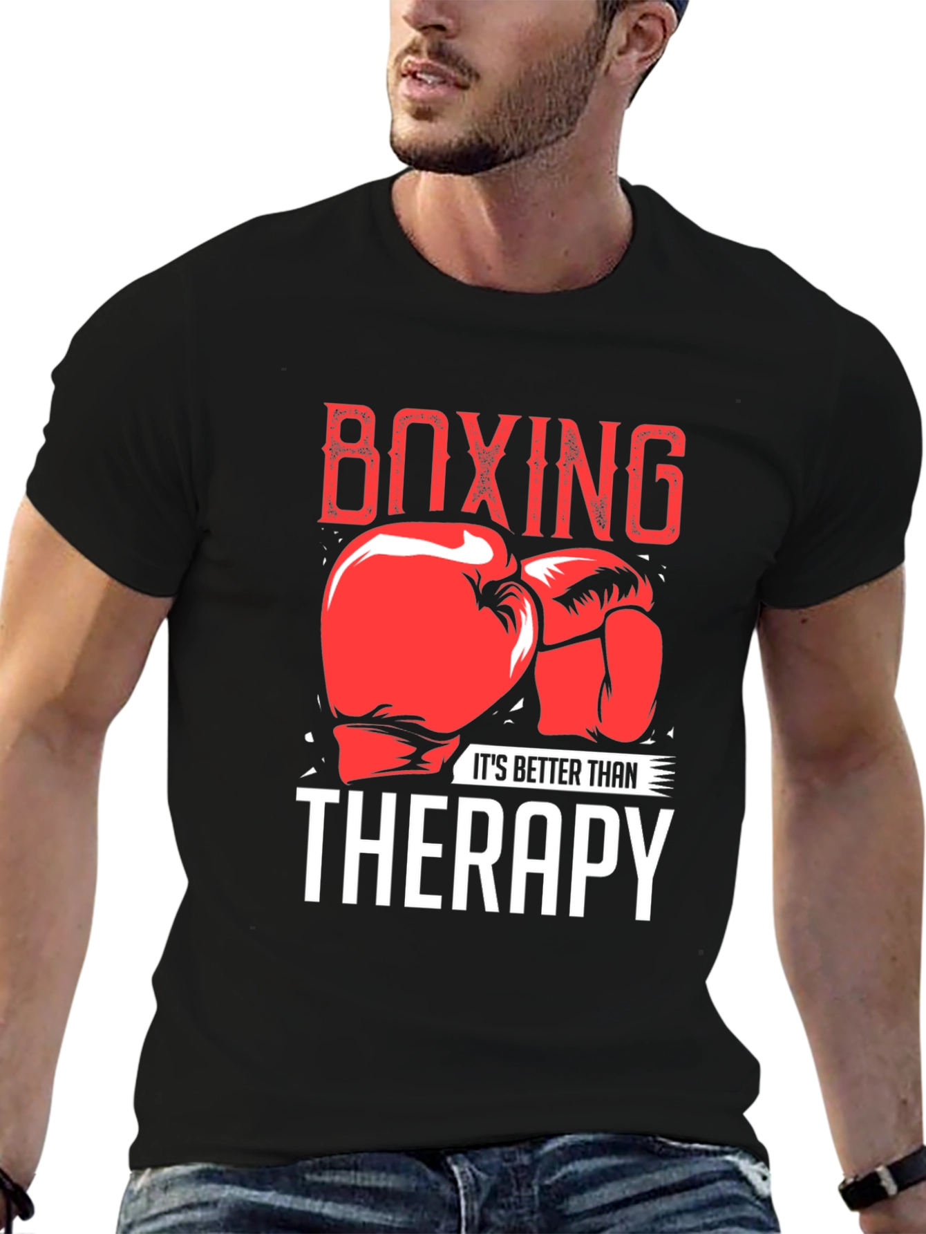 Black Boxing Therapy T-Shirt view 6