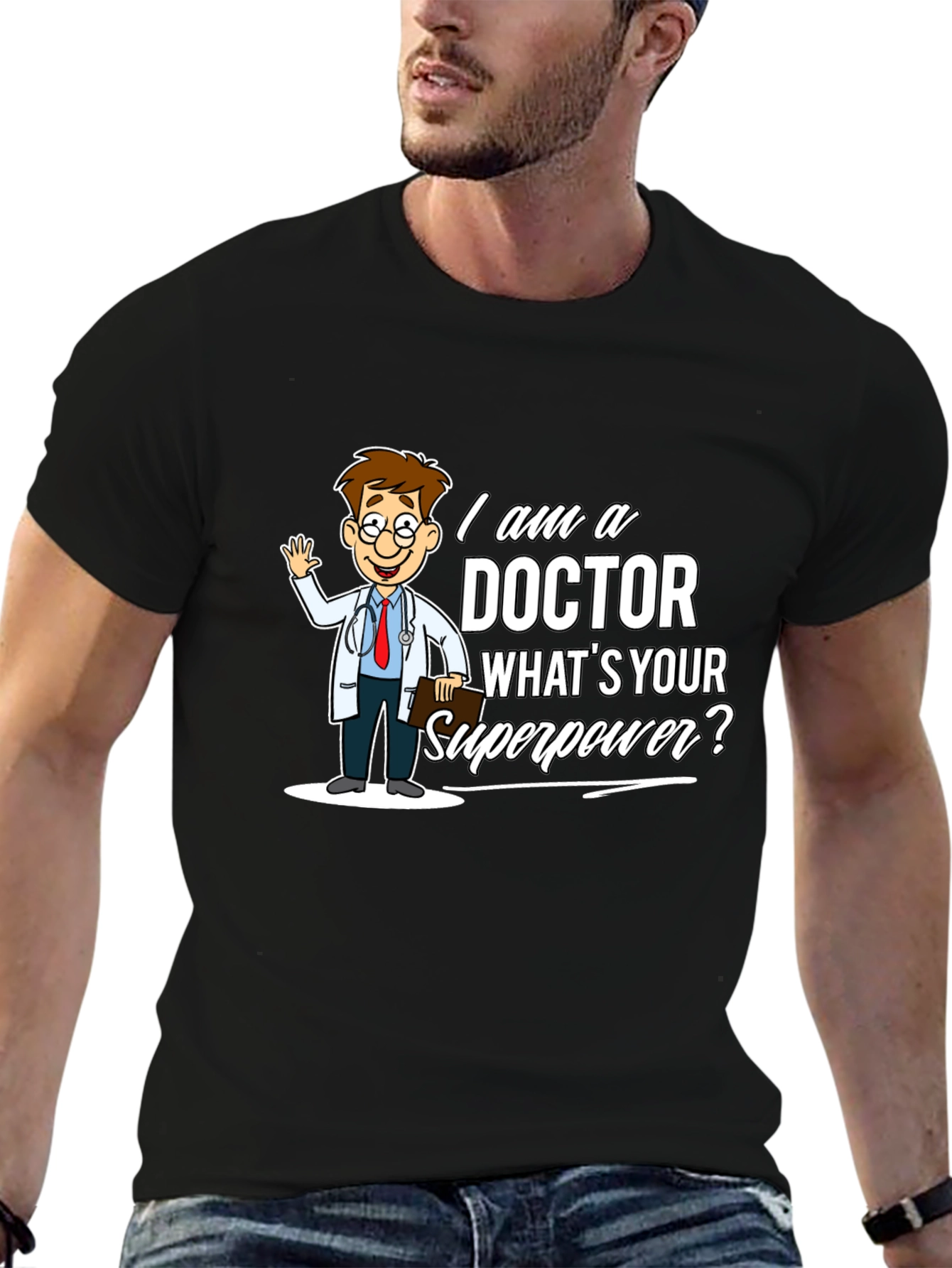 Black Doctor Superpower T-Shirt view 6