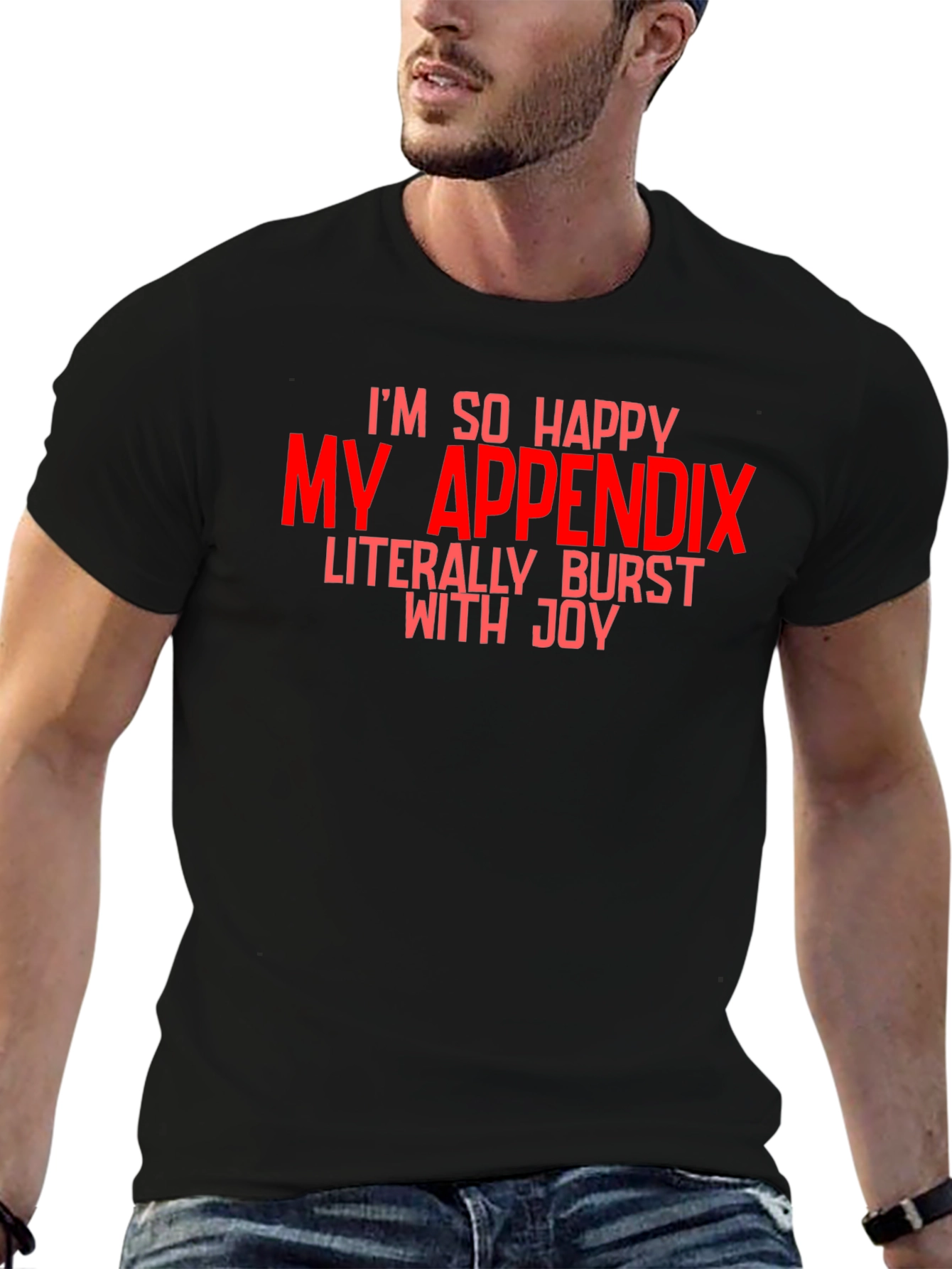 Black Funny Appendix Burst T-Shirt view 6