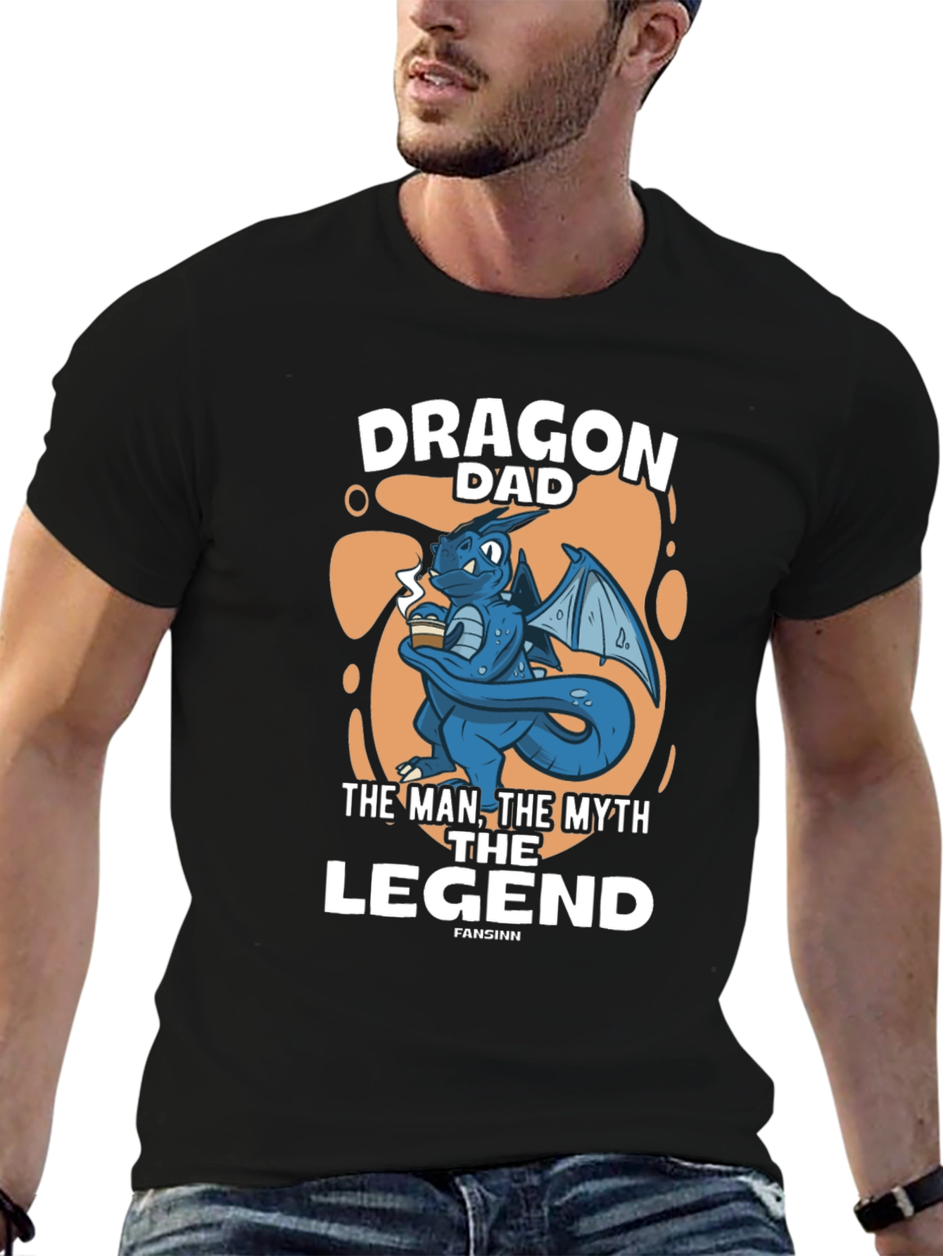Black Dragon Dad: The Man, The Myth, The Legend T-Shirt view 6