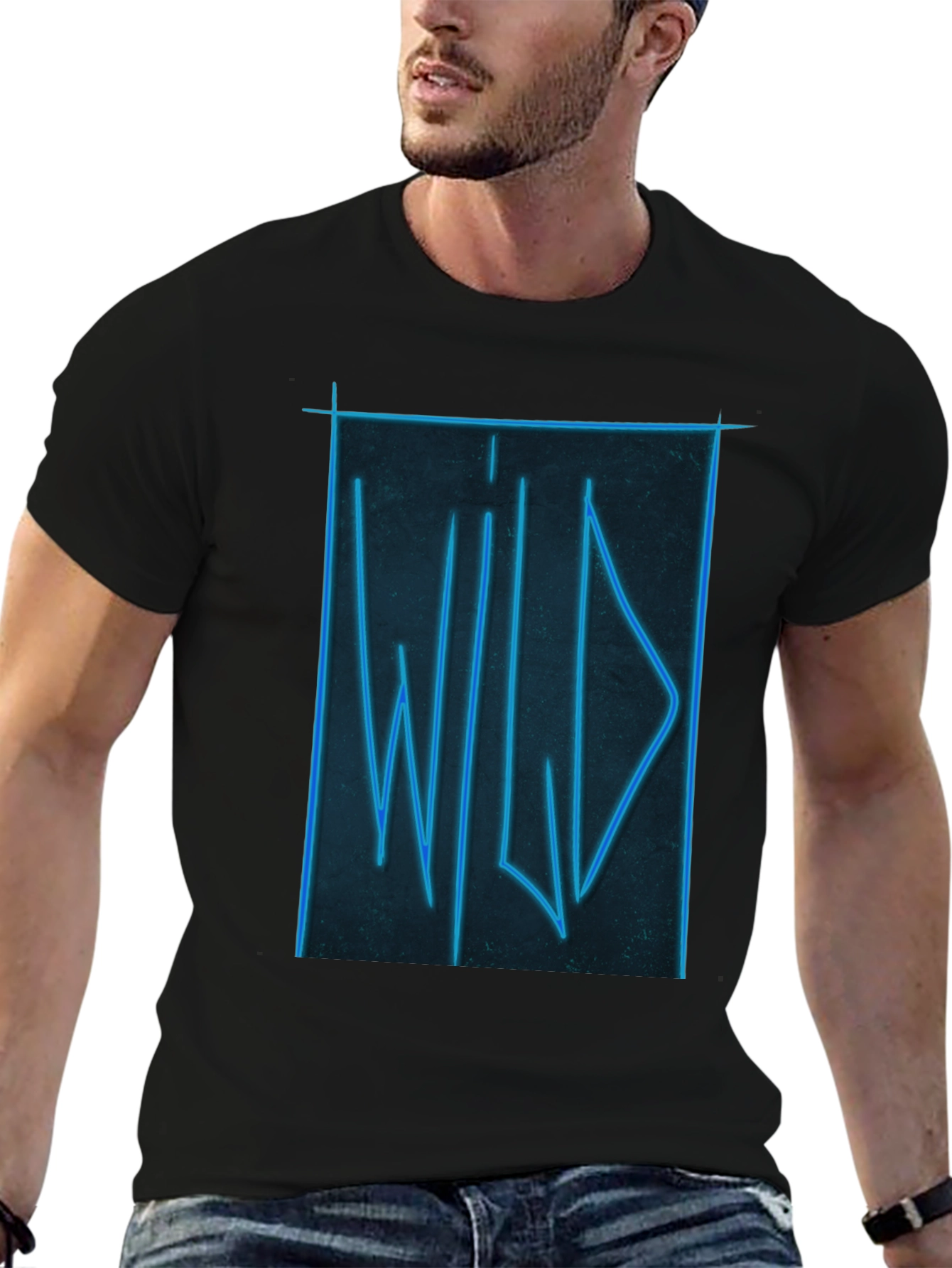 Black Wild Neon Graphic Tee - Soft Cotton view 6