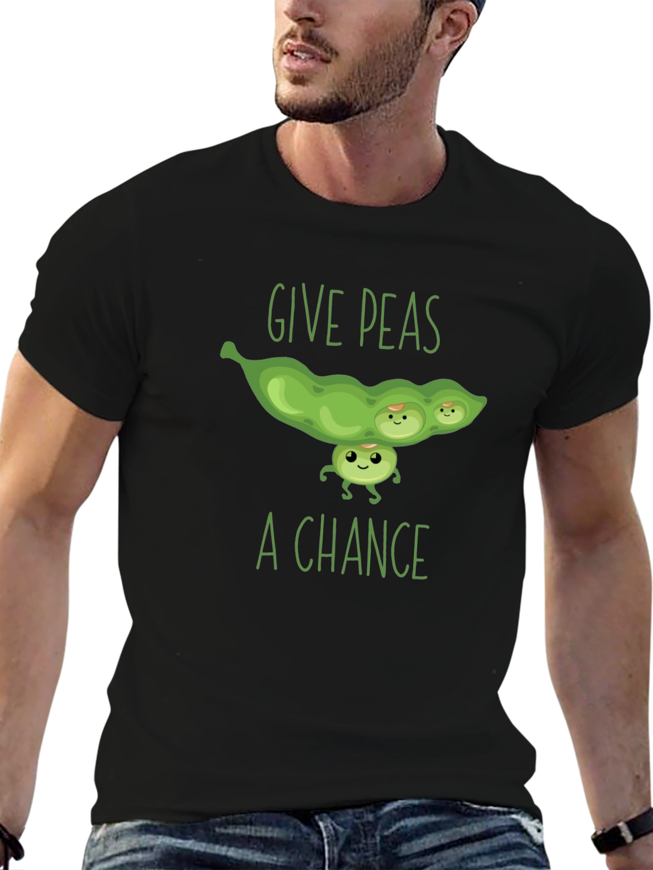 Black Give Peas A Chance T-Shirt view 6