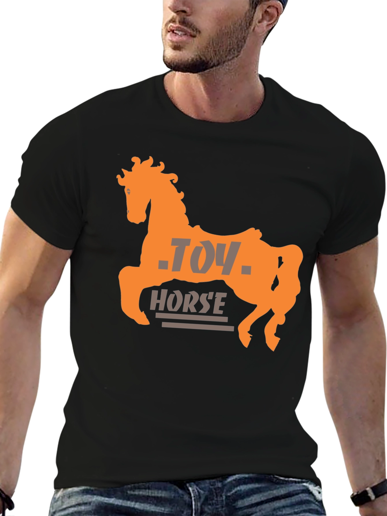 Black Toy Horse Graphic Tee - Stylish Unisex T-Shirt view 6