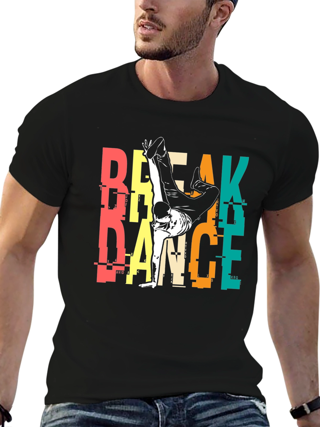 Black Breakdance Graphic Print Tee - Urban Style view 6