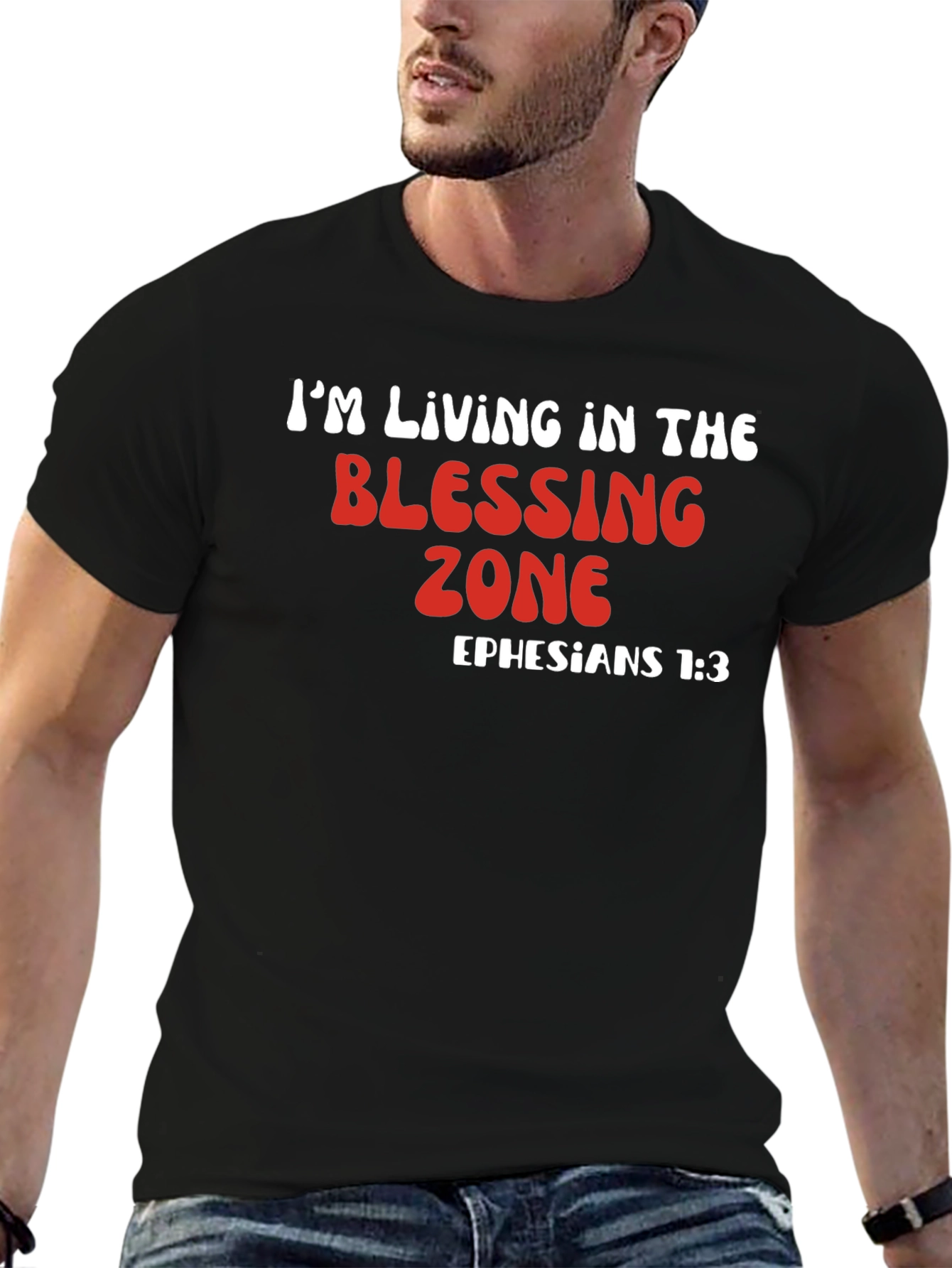 Black Blessing Zone T-Shirt - Ephesians 1:3 view 6