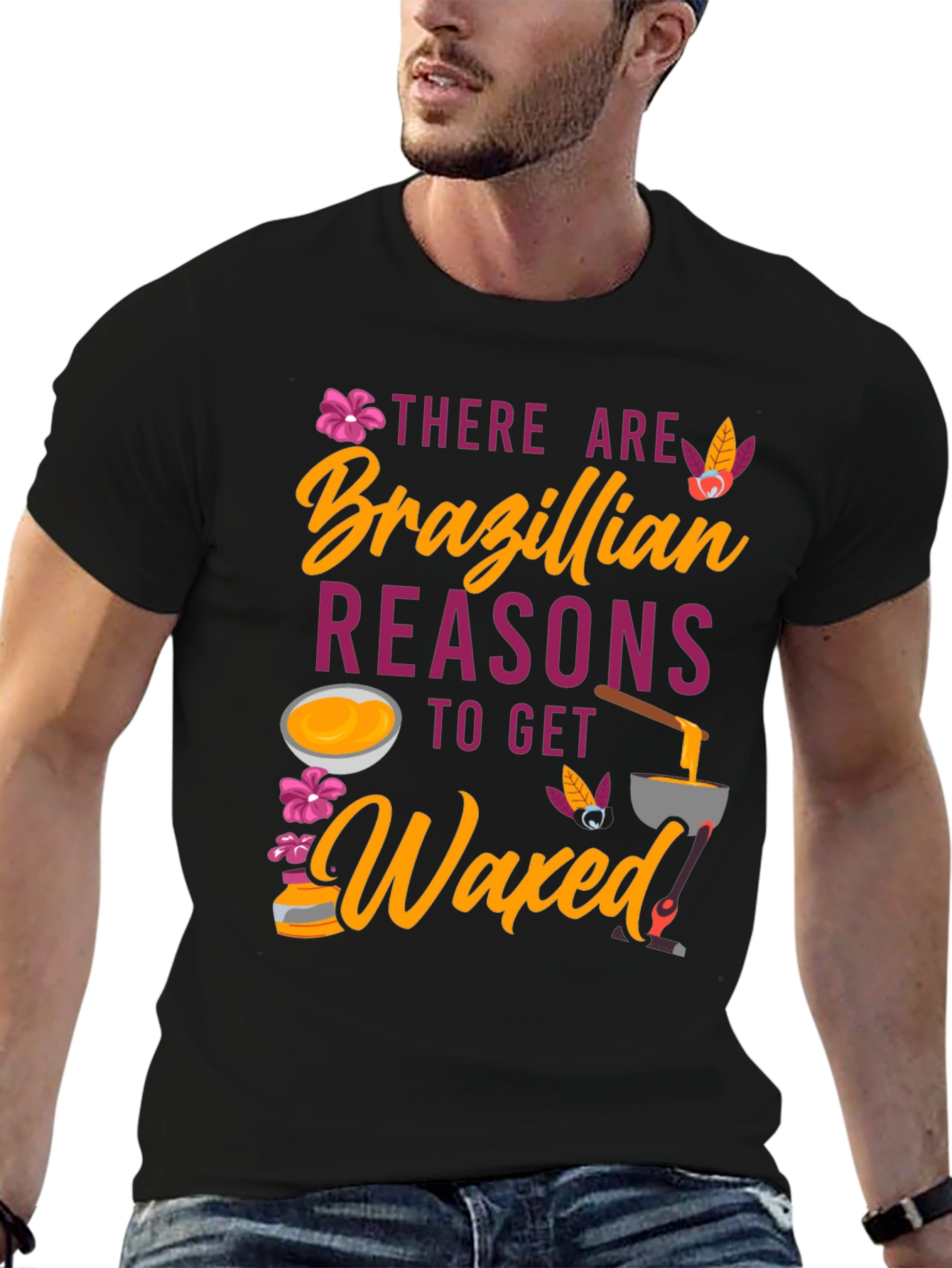 Black Brazilian Waxed T-Shirt Funny Spa Day Tee view 6