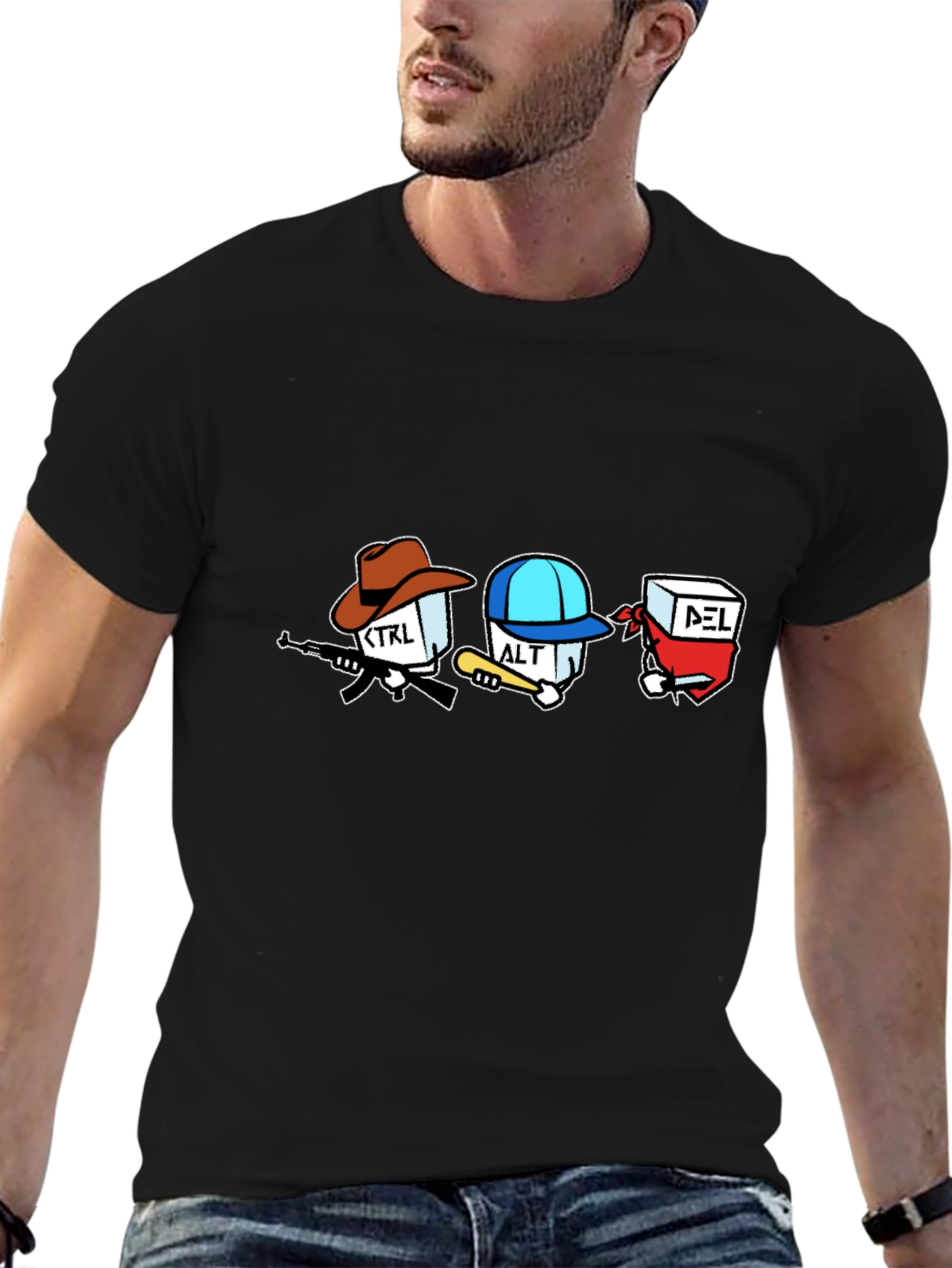 Black Ctrl Alt Delete Funny T-Shirt view 6