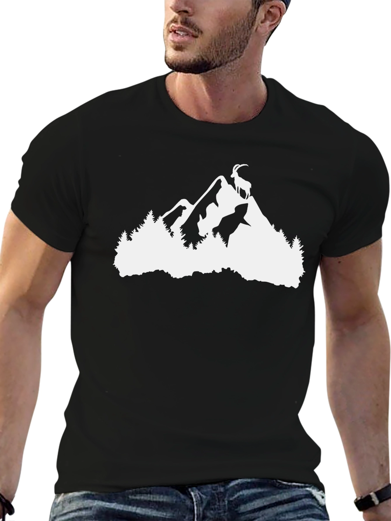 Mountain Goat Graphic Tee - Nature Adventure Shirt - 6