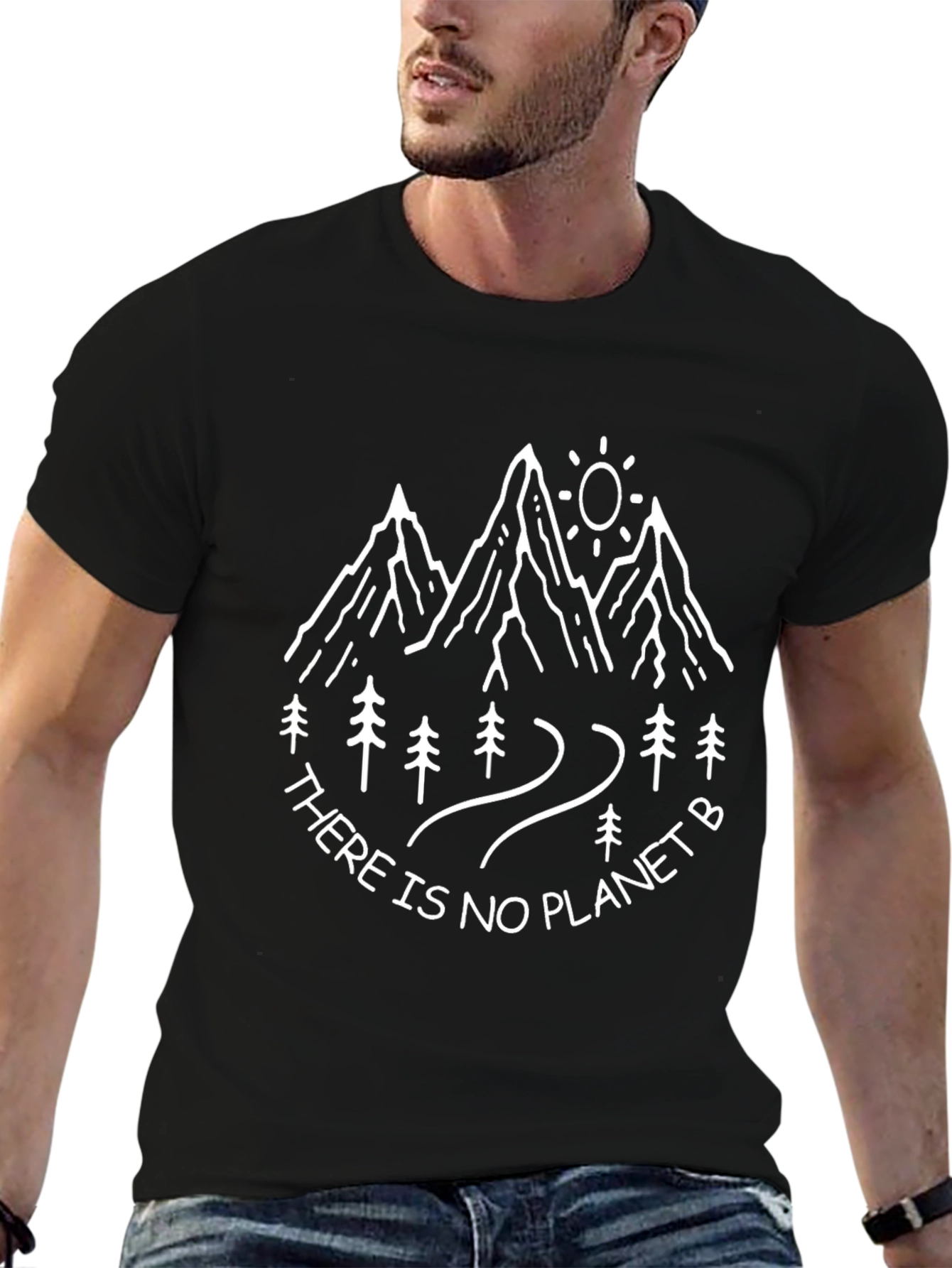 Black Eco-Friendly "No Planet B" Graphic Tee view 6