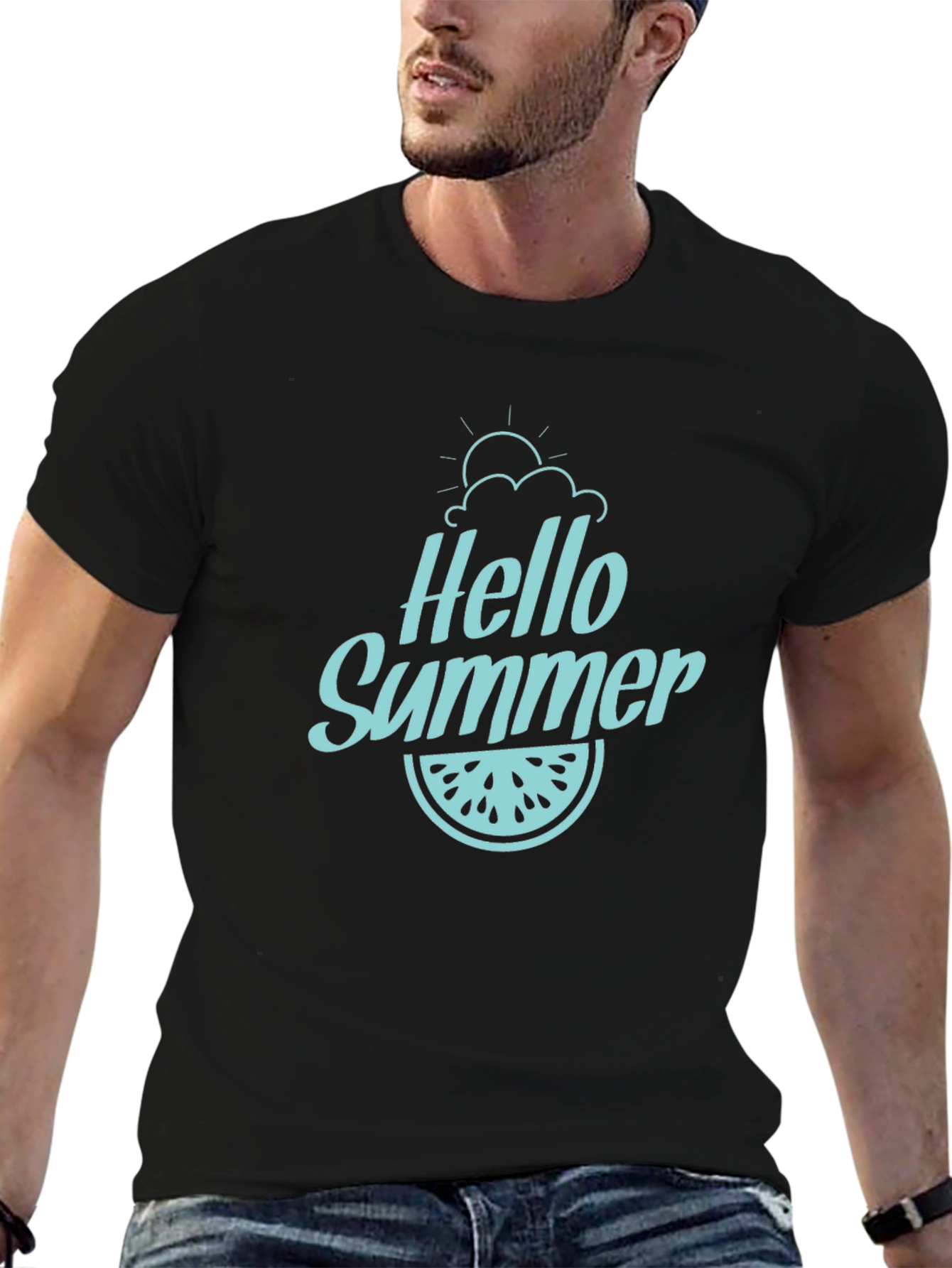 Hello Summer Black T-Shirt - 6