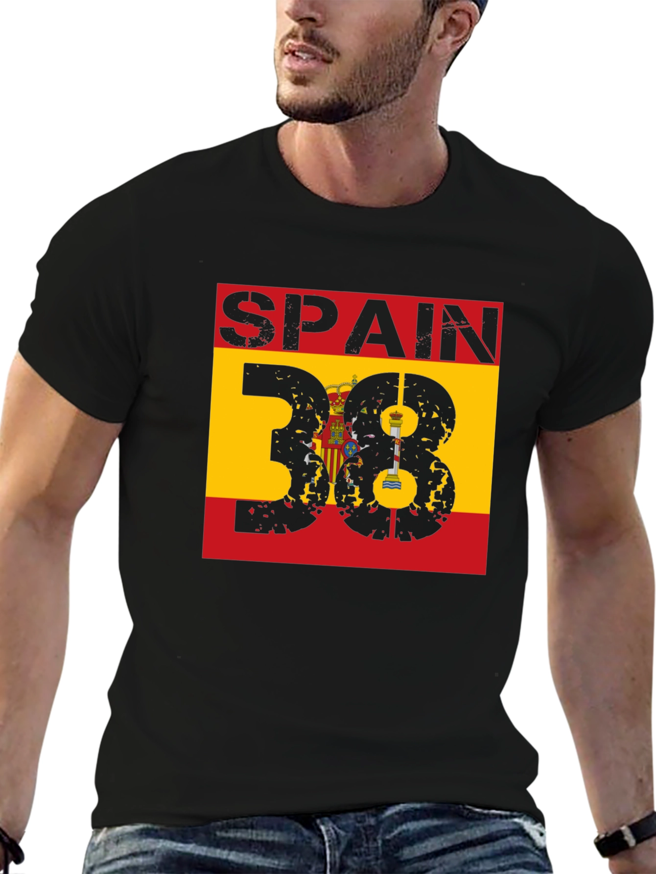 Spain 38 Graphic T-Shirt - Men's Black Tee - 6