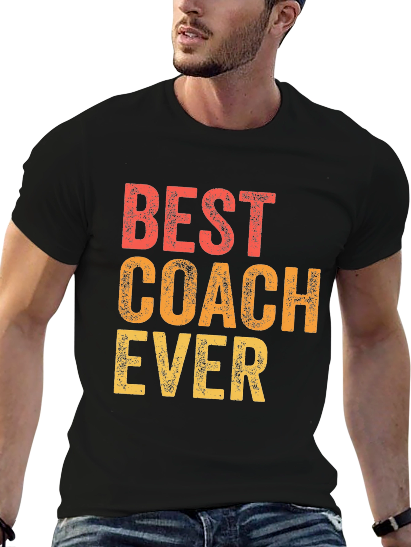 Black Best Coach Ever T-Shirt - Gift for Coaches view 6